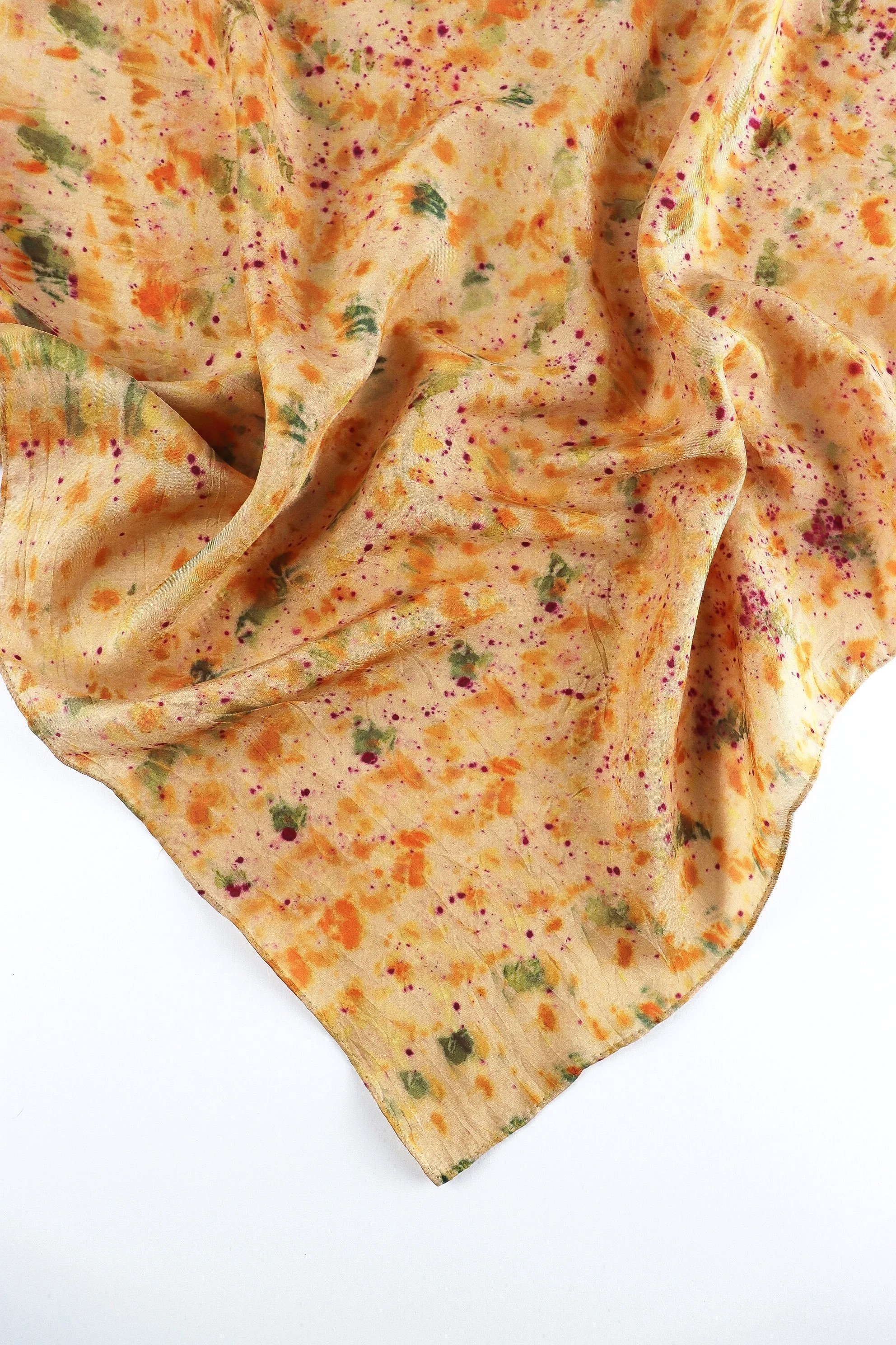 Botanically Dyed Silk Scarf. Eco printed silk scarf.