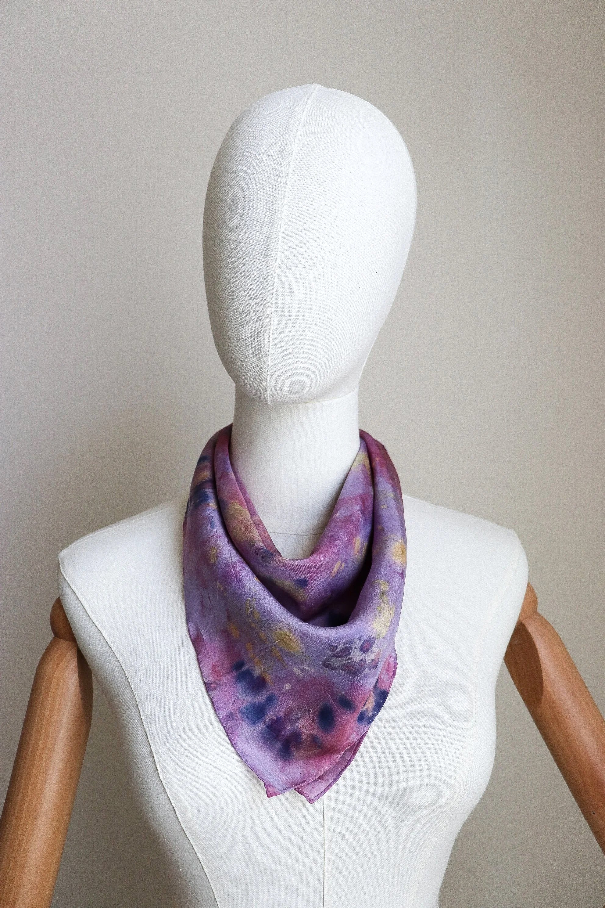 Botanically Dyed Silk Scarf. Eco printed silk scarf.