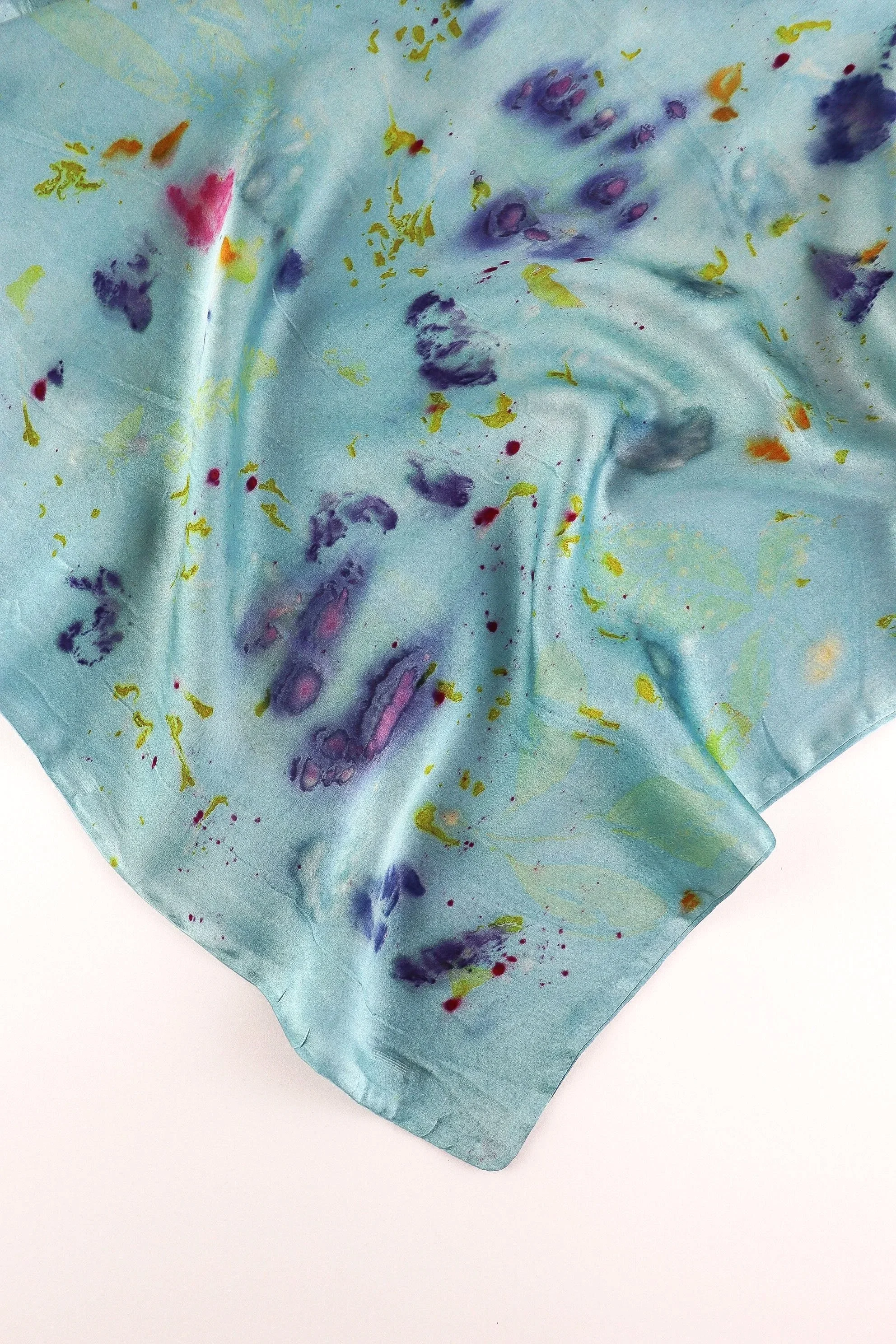 Botanically Dyed Silk Pillowcase eco printed with flowers. Mulberry silk pillowcase set of 2.
