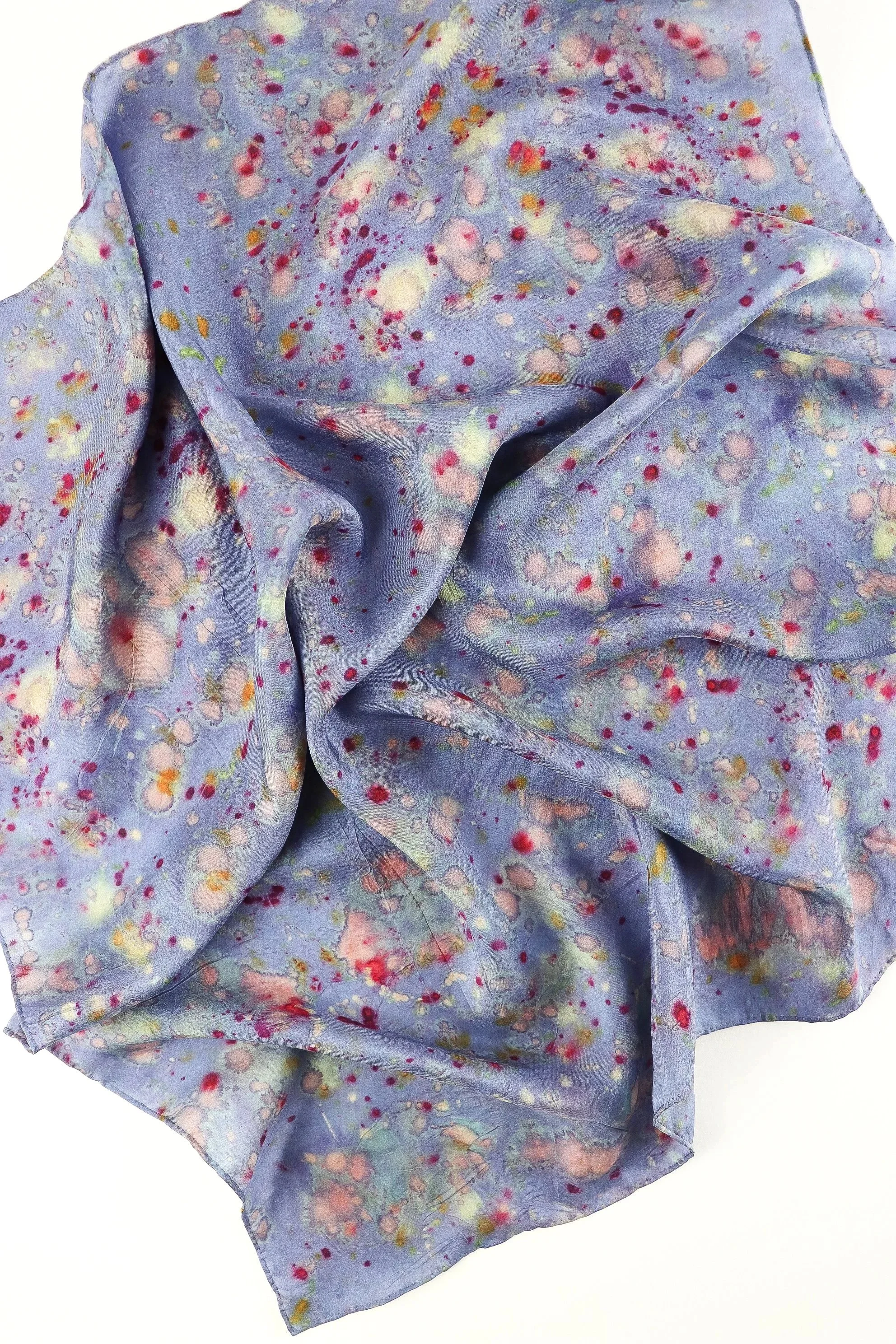 Botanically Dyed Silk Scarf. Eco printed silk scarf.