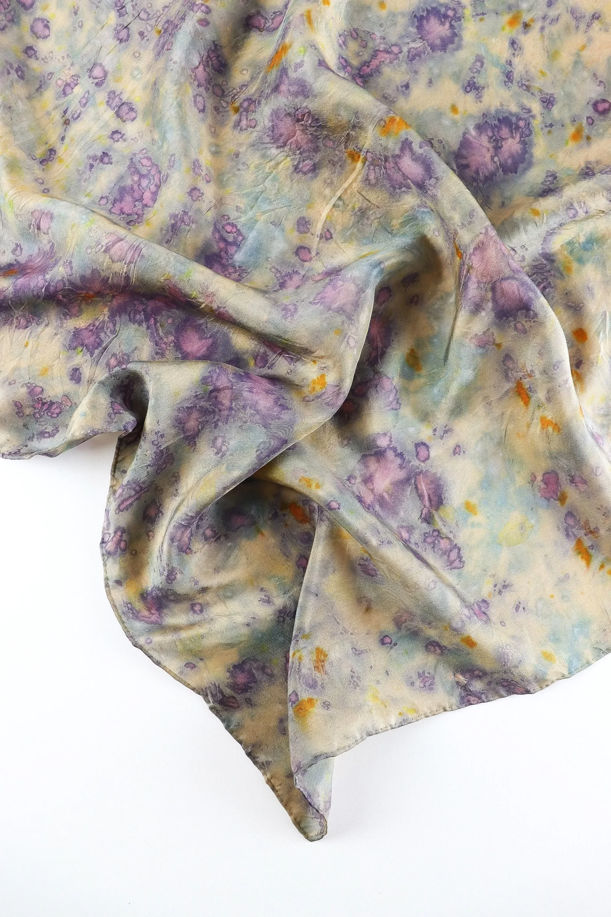 Botanically Dyed Silk Scarf. Eco printed silk scarf.