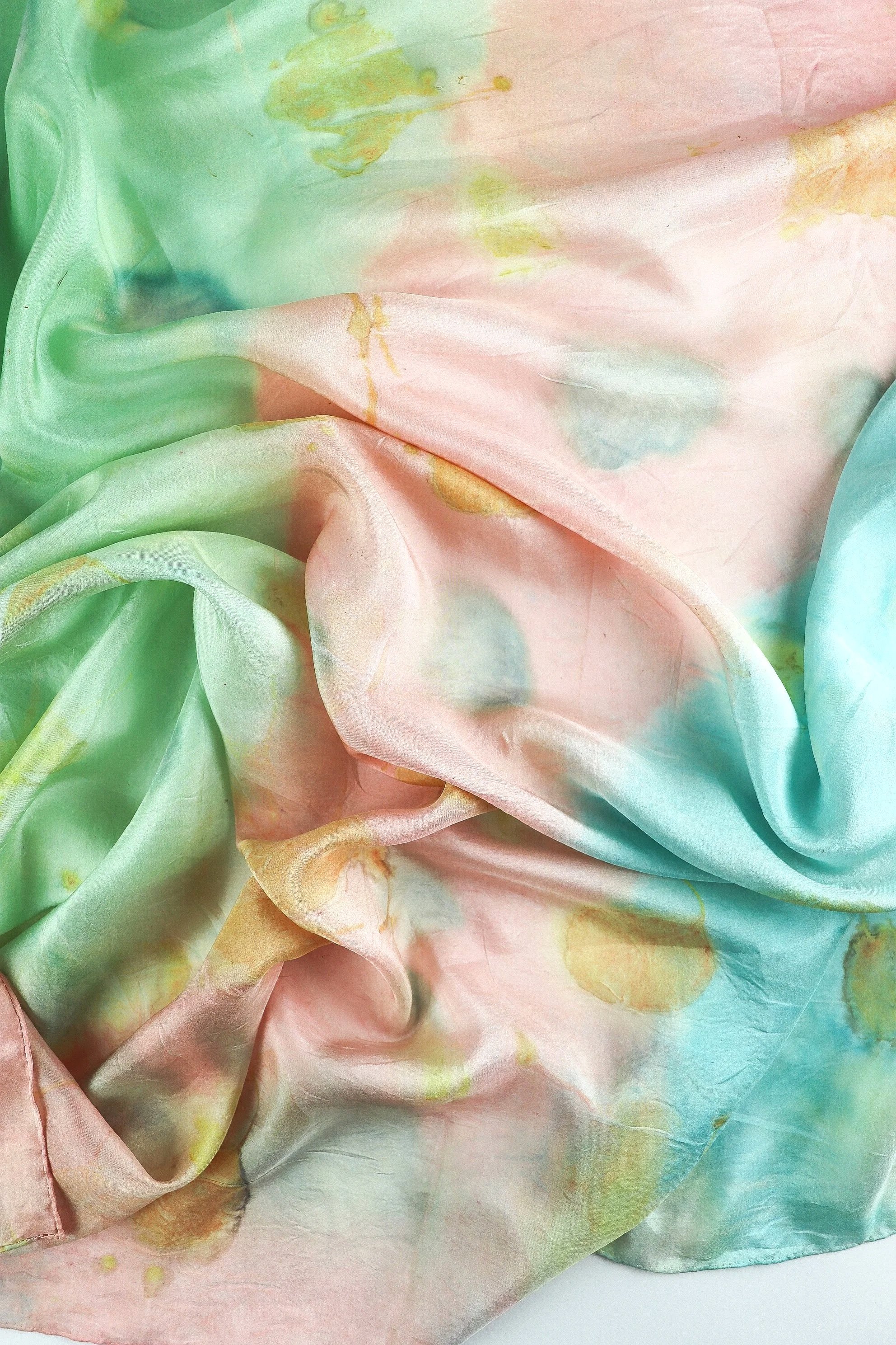 Botanically Dyed Silk Scarf. Eco printed silk scarf.