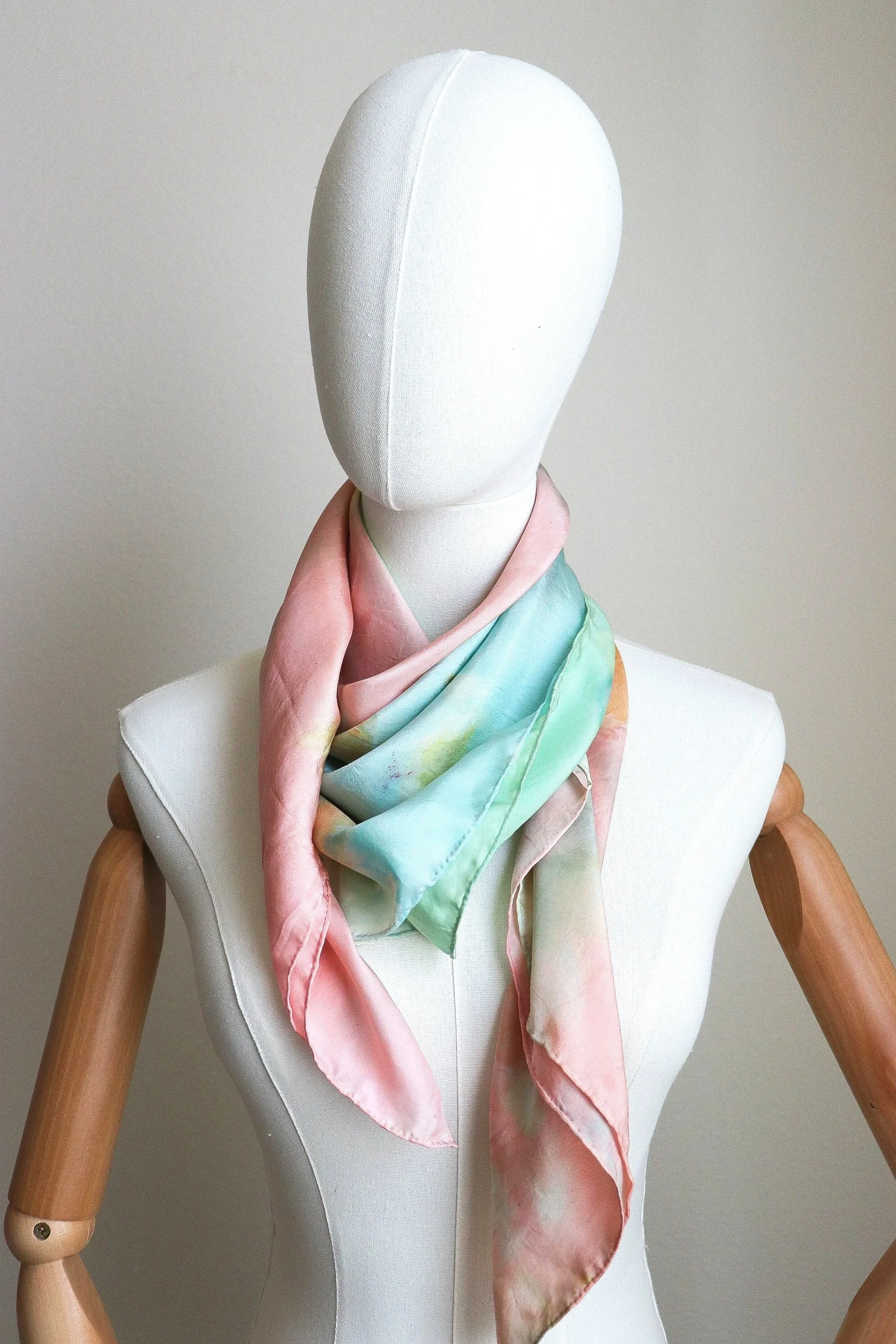 Botanically Dyed Silk Scarf. Eco printed silk scarf.