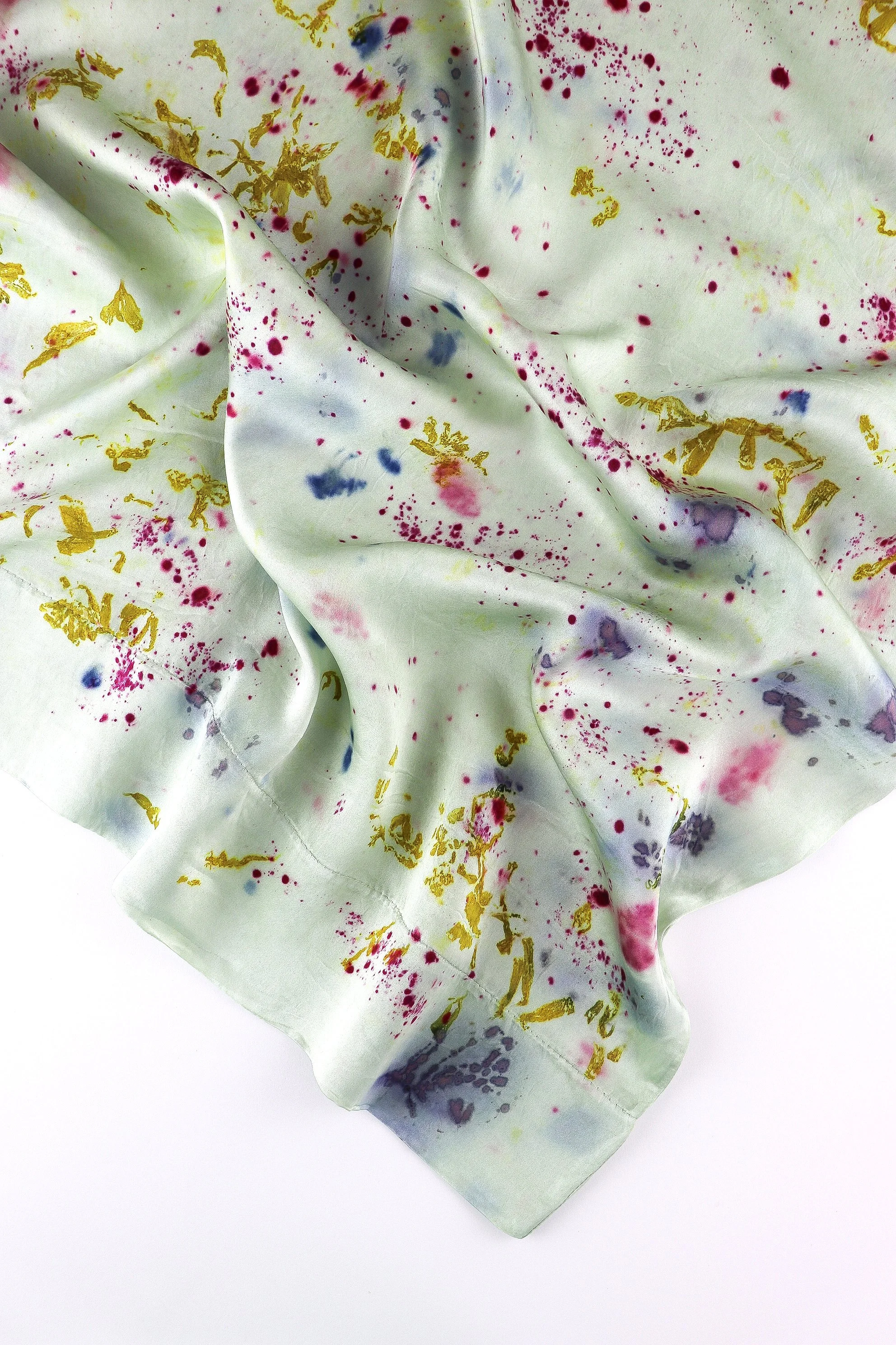Botanically Dyed Silk Pillowcase eco printed with flowers. Silk Charmeuse pillowcase set of 2.