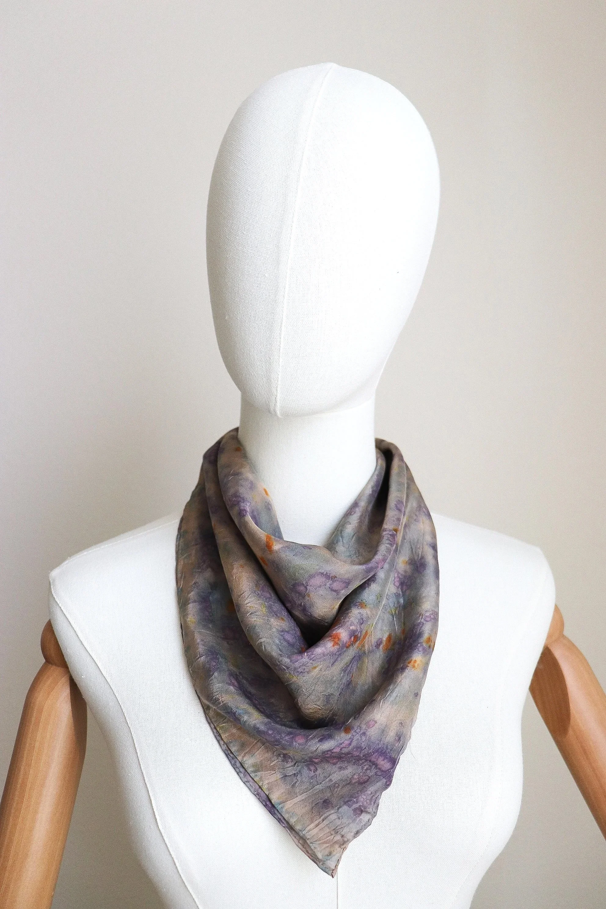 Botanically Dyed Silk Scarf. Eco printed silk scarf.