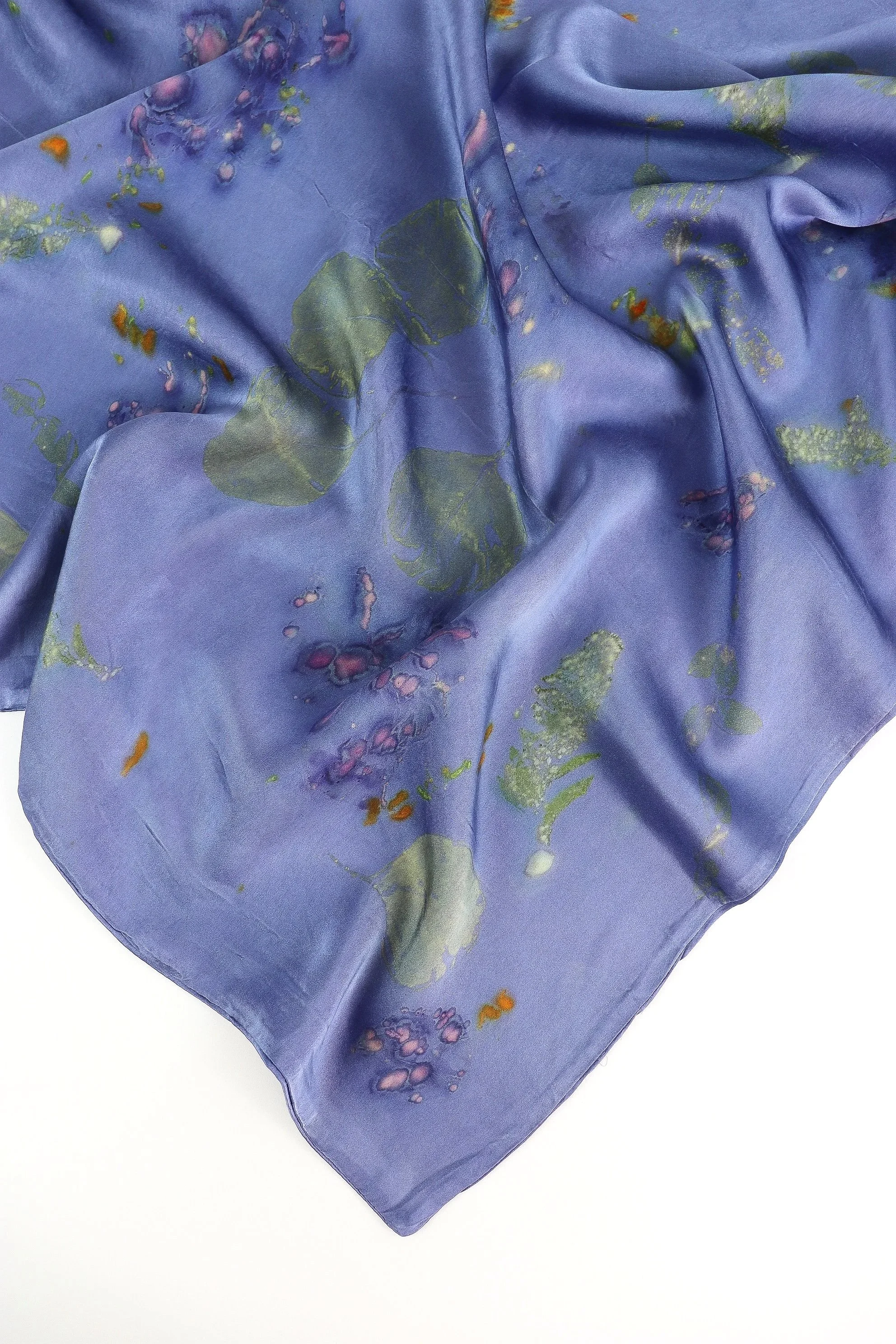 Botanically Dyed Silk Pillowcase eco printed with flowers. Mulberry silk Charmeuse pillowcase set of 2.