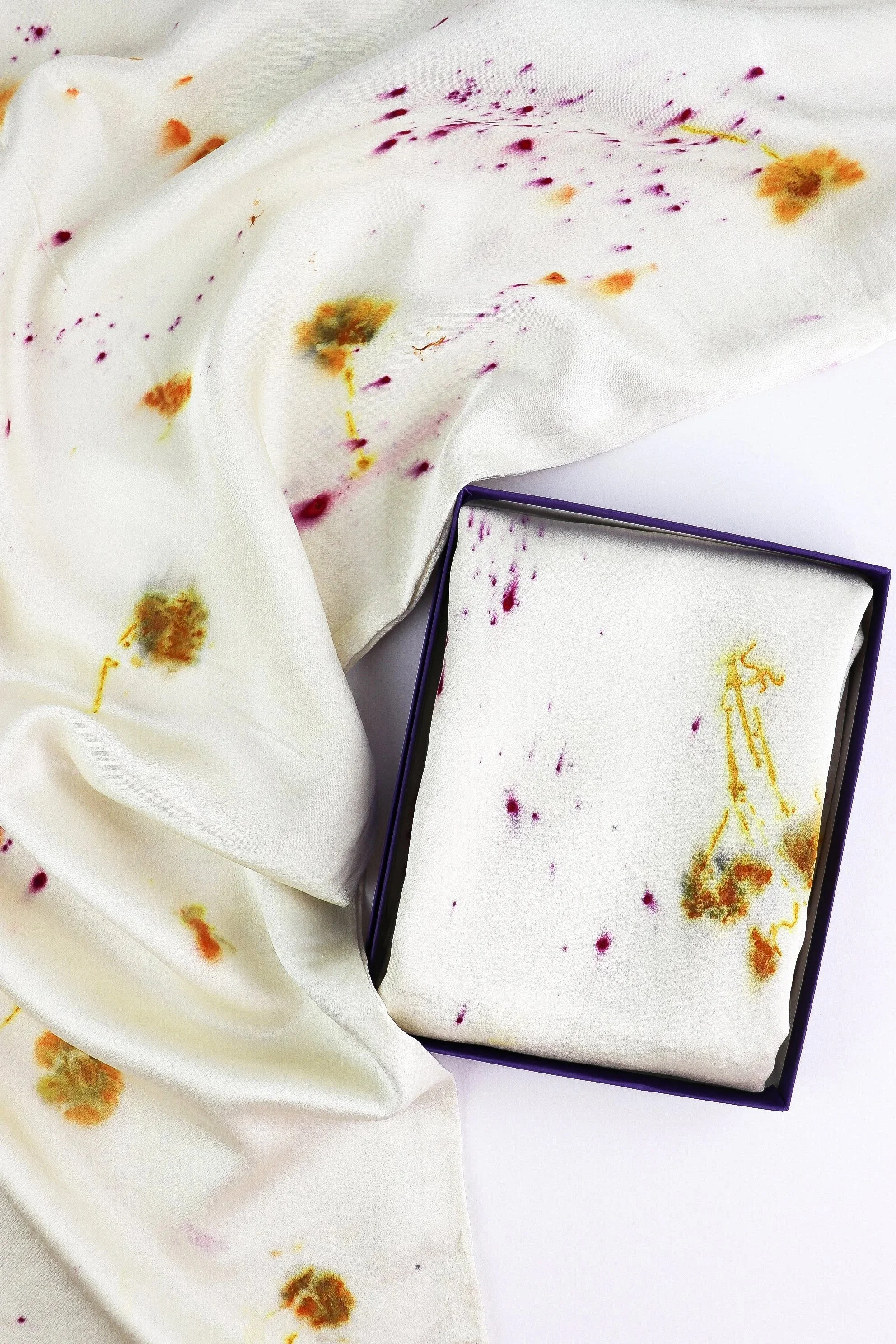 Botanically Dyed Mulberry Silk Pillowcase Set - King: Tara and eco print
