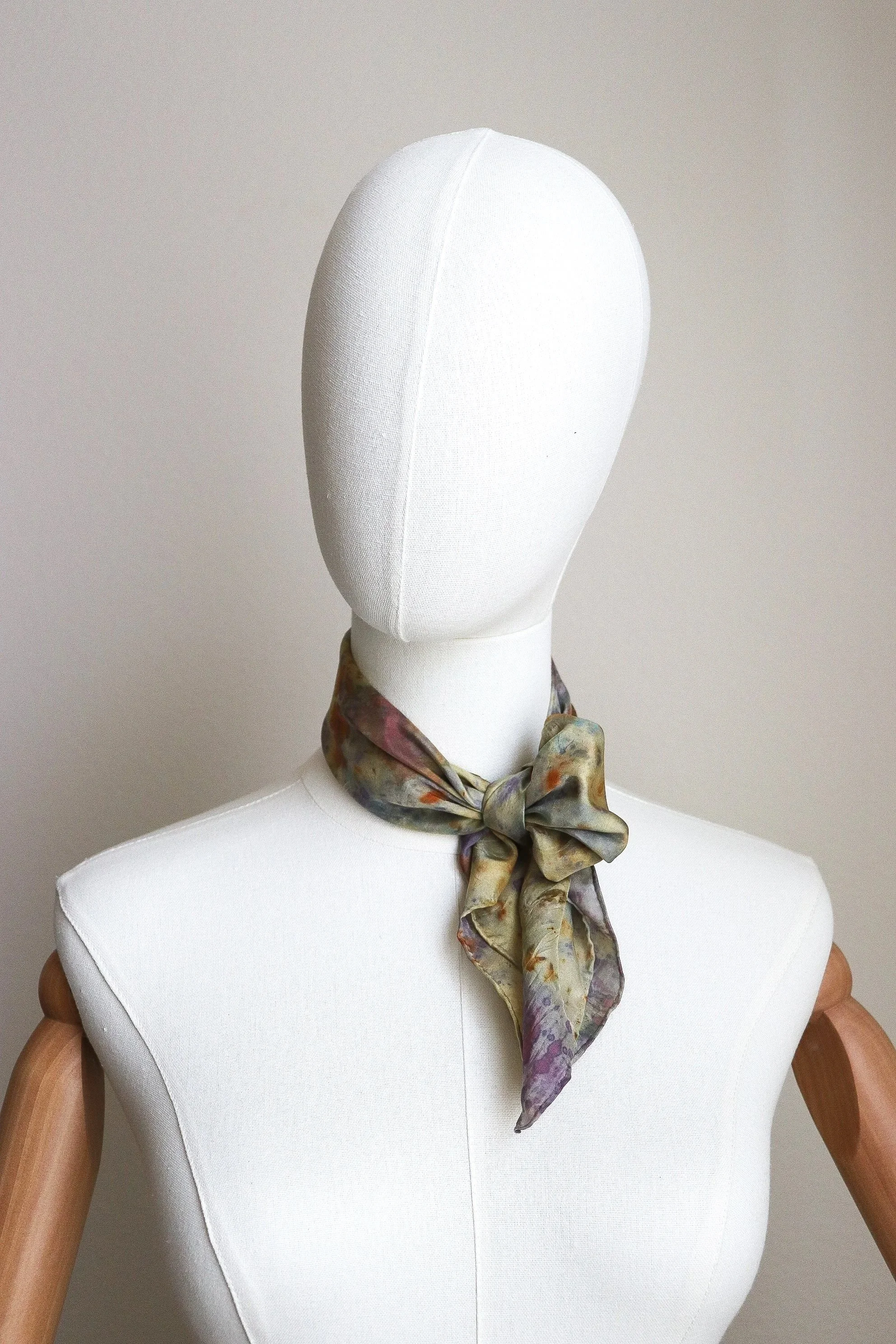 Botanically Dyed Silk Scarf. Eco printed silk scarf.