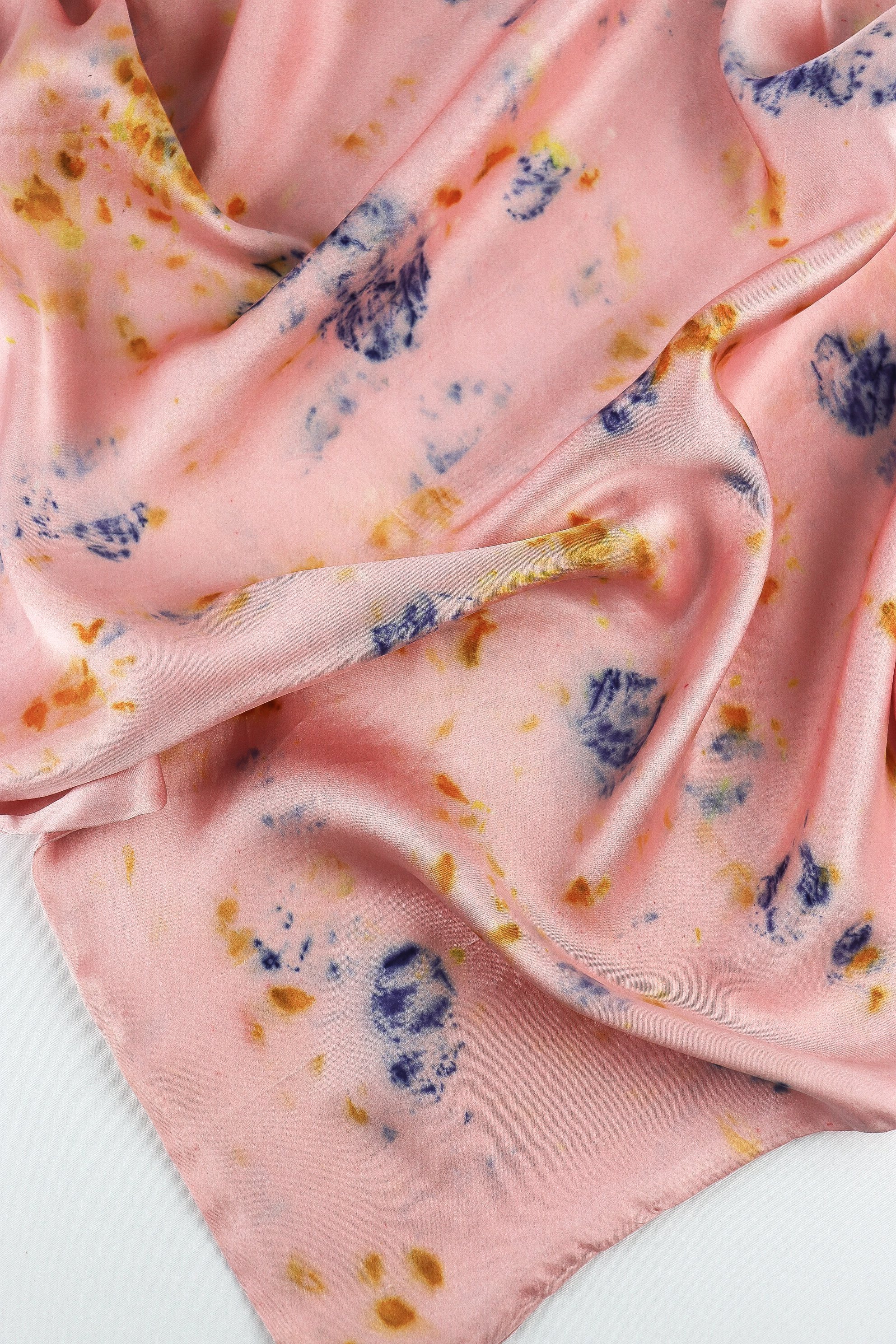 Botanically Dyed Silk Pillowcase eco printed with flowers. 100% Silk Charmeuse. One of a kind silk pillowcase. Silk Pillowcase near me. Hand dyed silk pillowcase in San Francisco Bay Area.