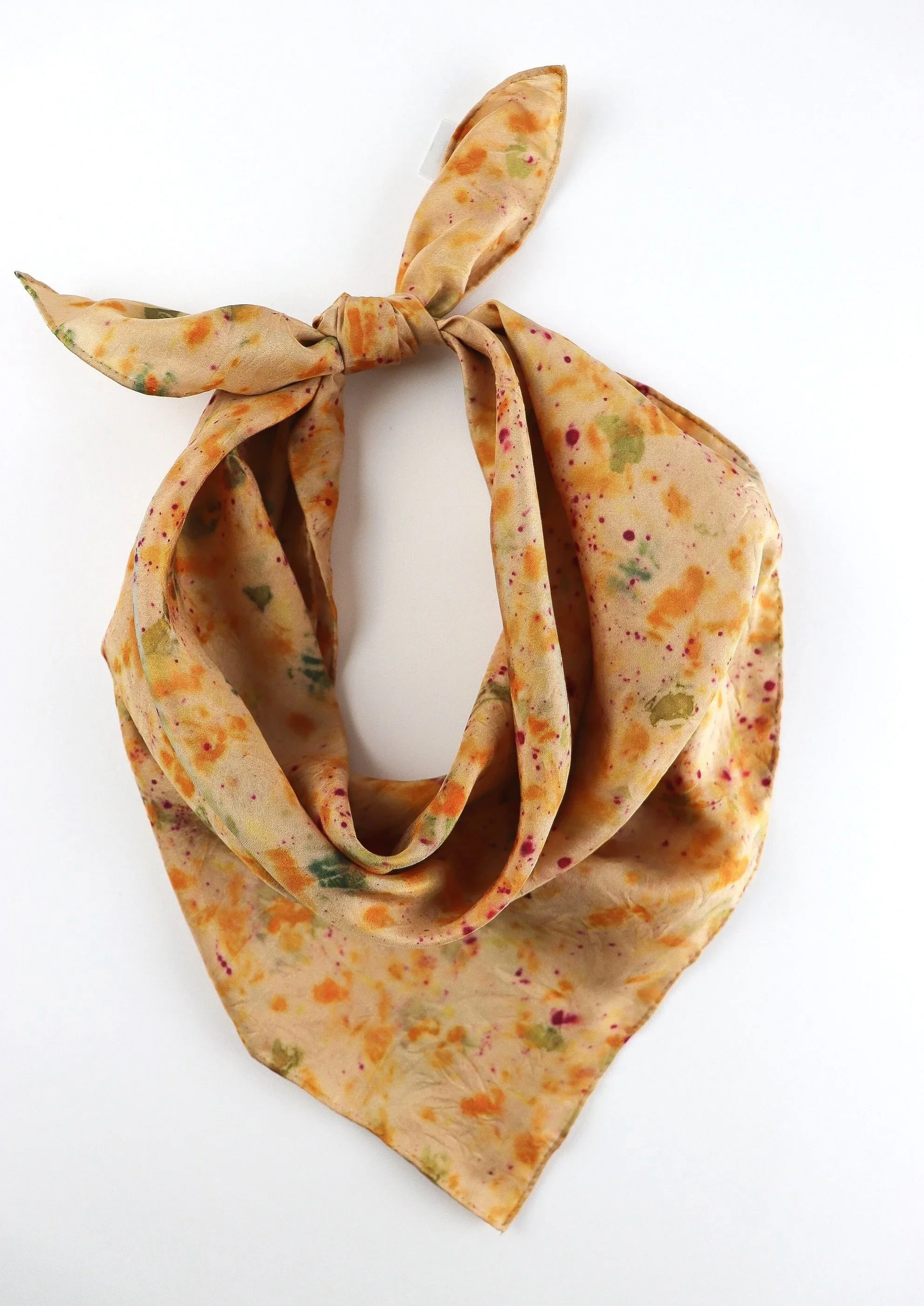 Botanically Dyed Silk Scarf. Eco printed silk scarf.
