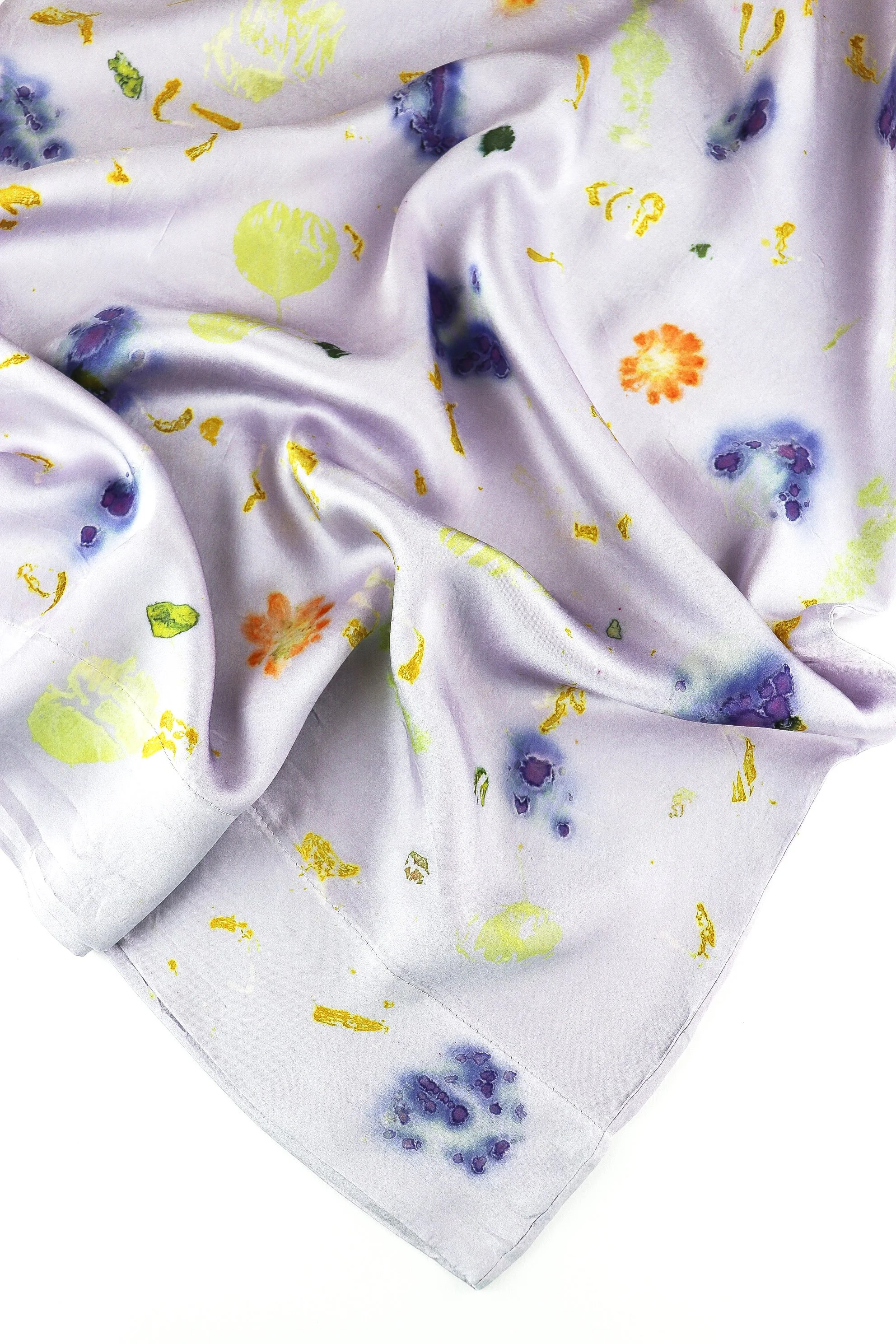 Botanically Dyed Silk Pillowcase eco printed with flowers. Silk Charmeuse pillowcase.