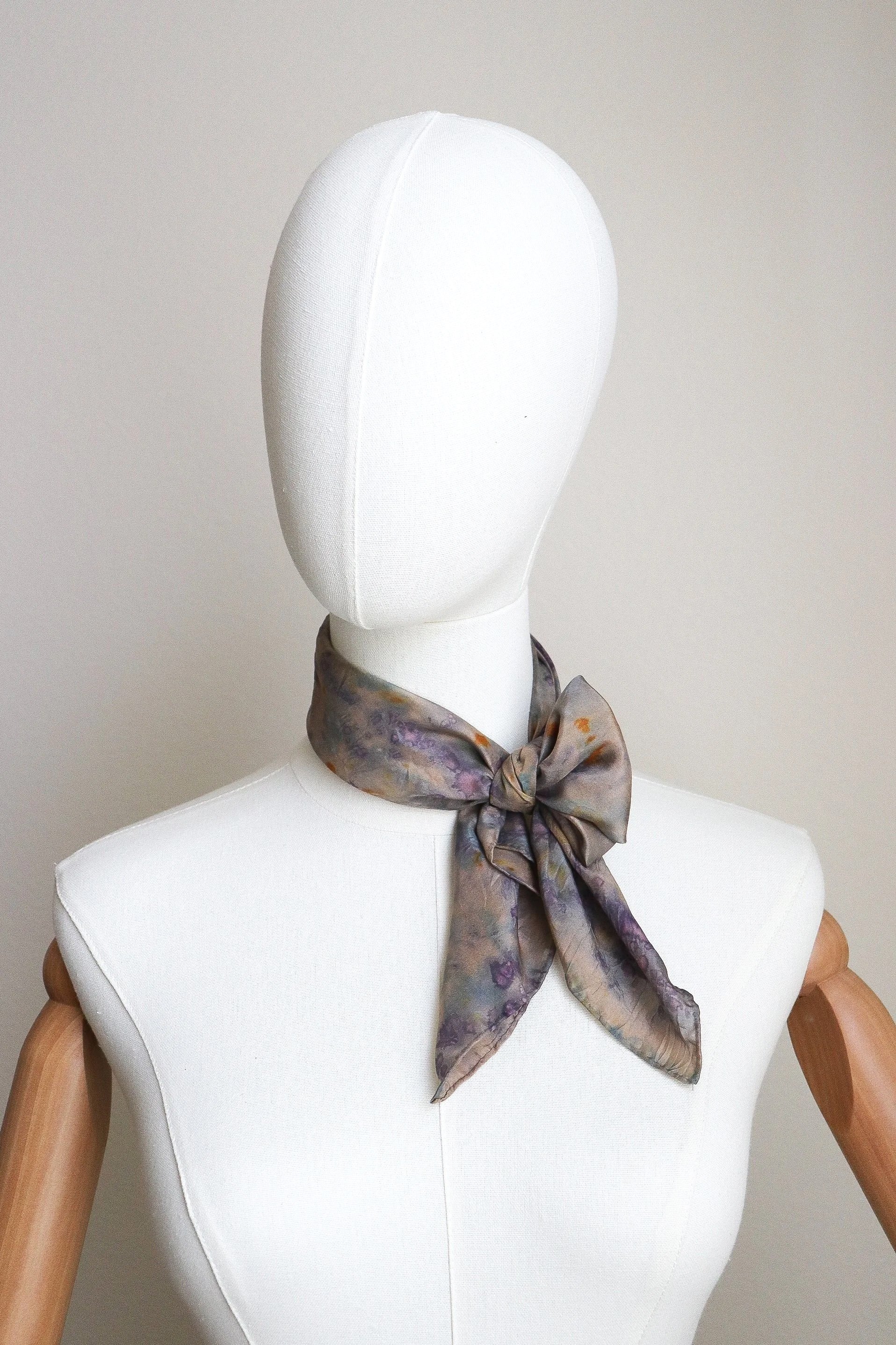 Botanically Dyed Silk Scarf. Eco printed silk scarf.