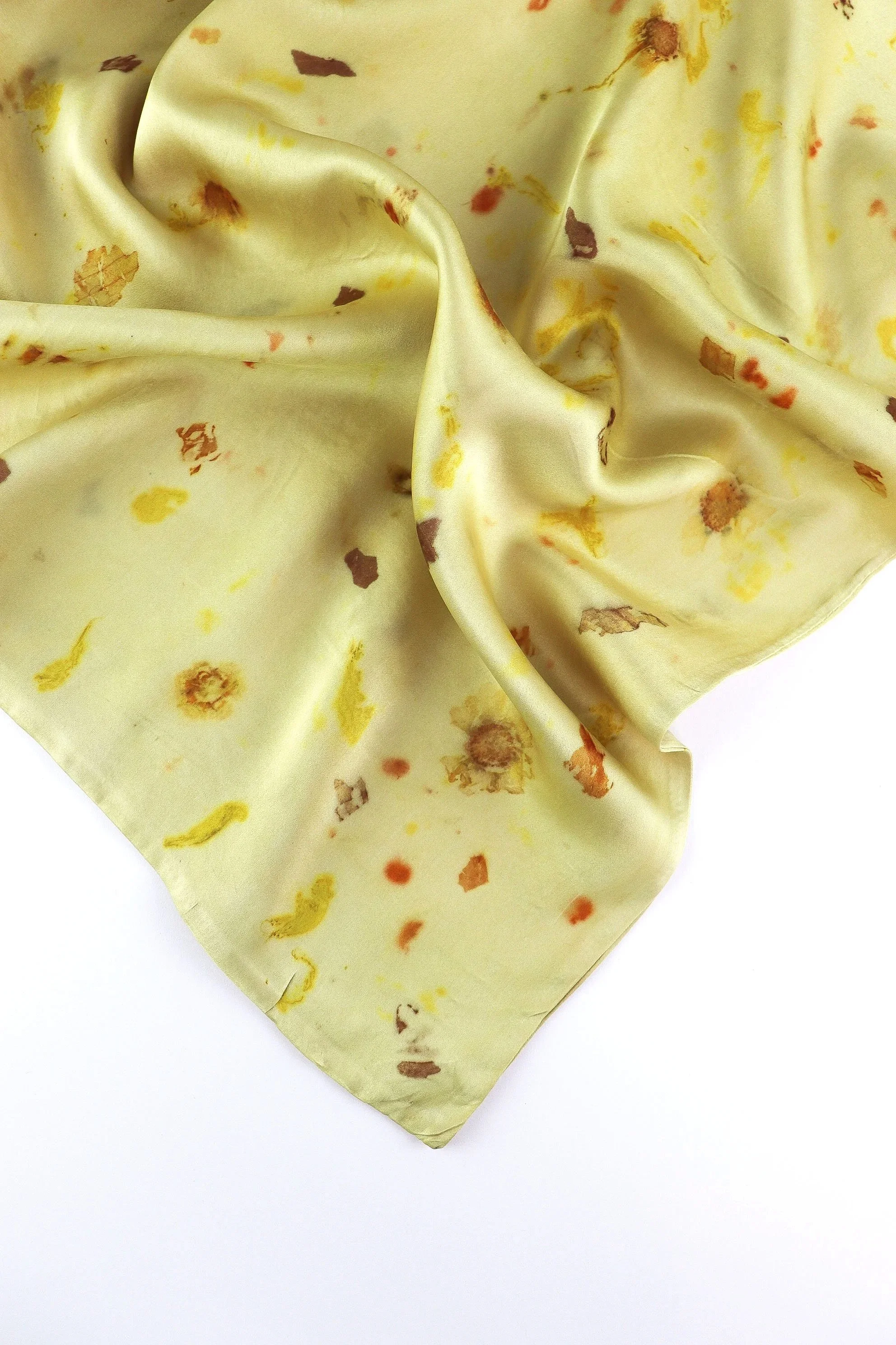 Botanically Dyed Silk Pillowcase eco printed with flowers. Mulberry silk pillowcase set of 2.