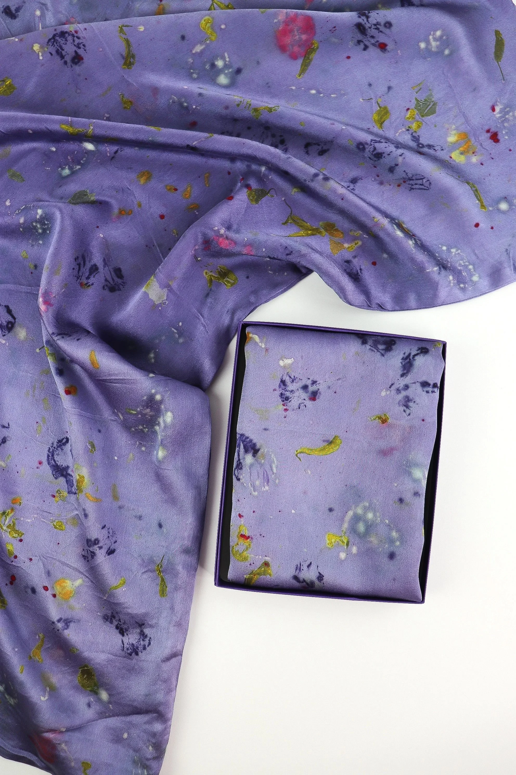 Botanically Dyed Mulberry Silk Pillowcase Set - King : Logwood and bundle dyed flowers