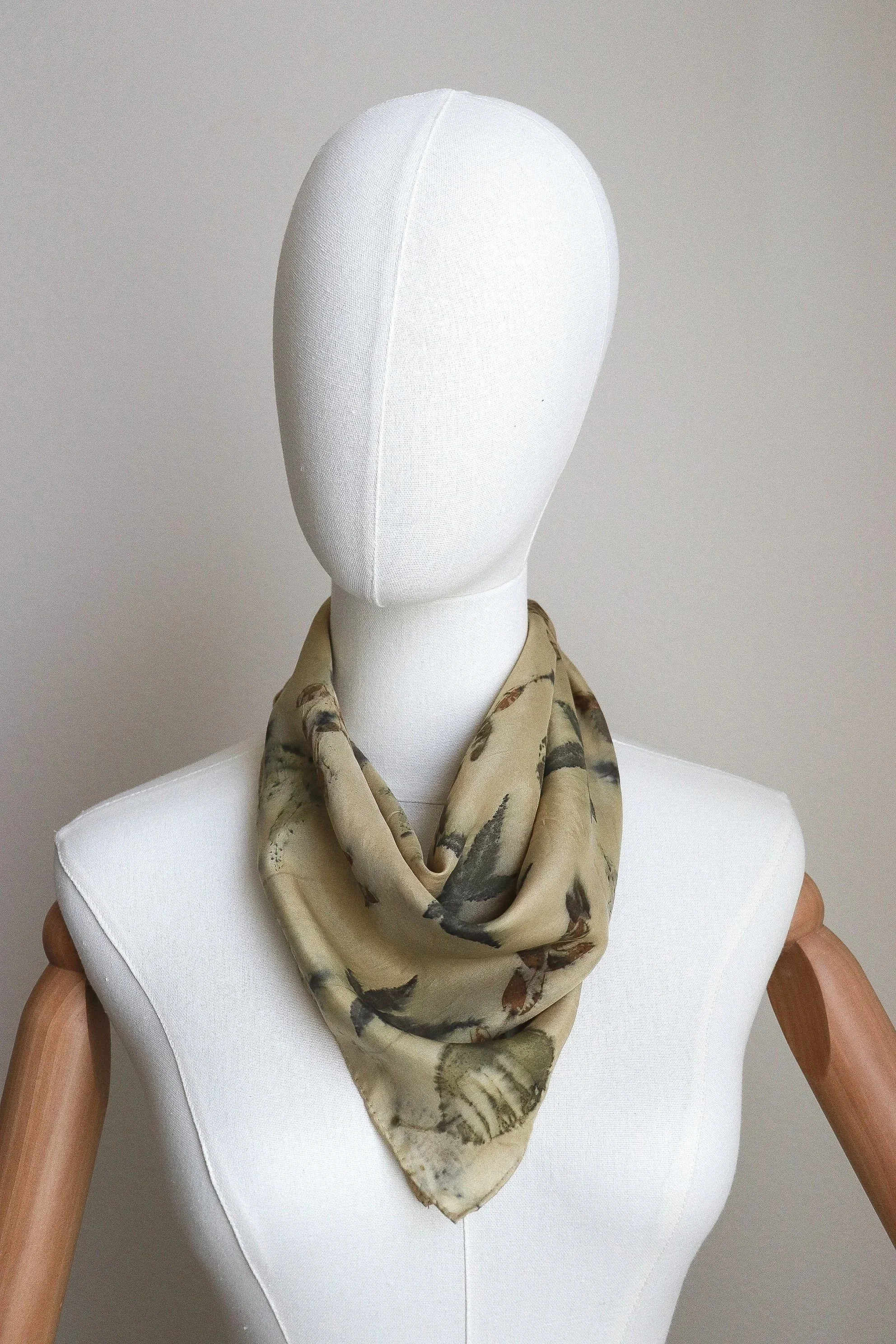 Botanically Dyed Silk Scarf. Eco printed silk scarf.