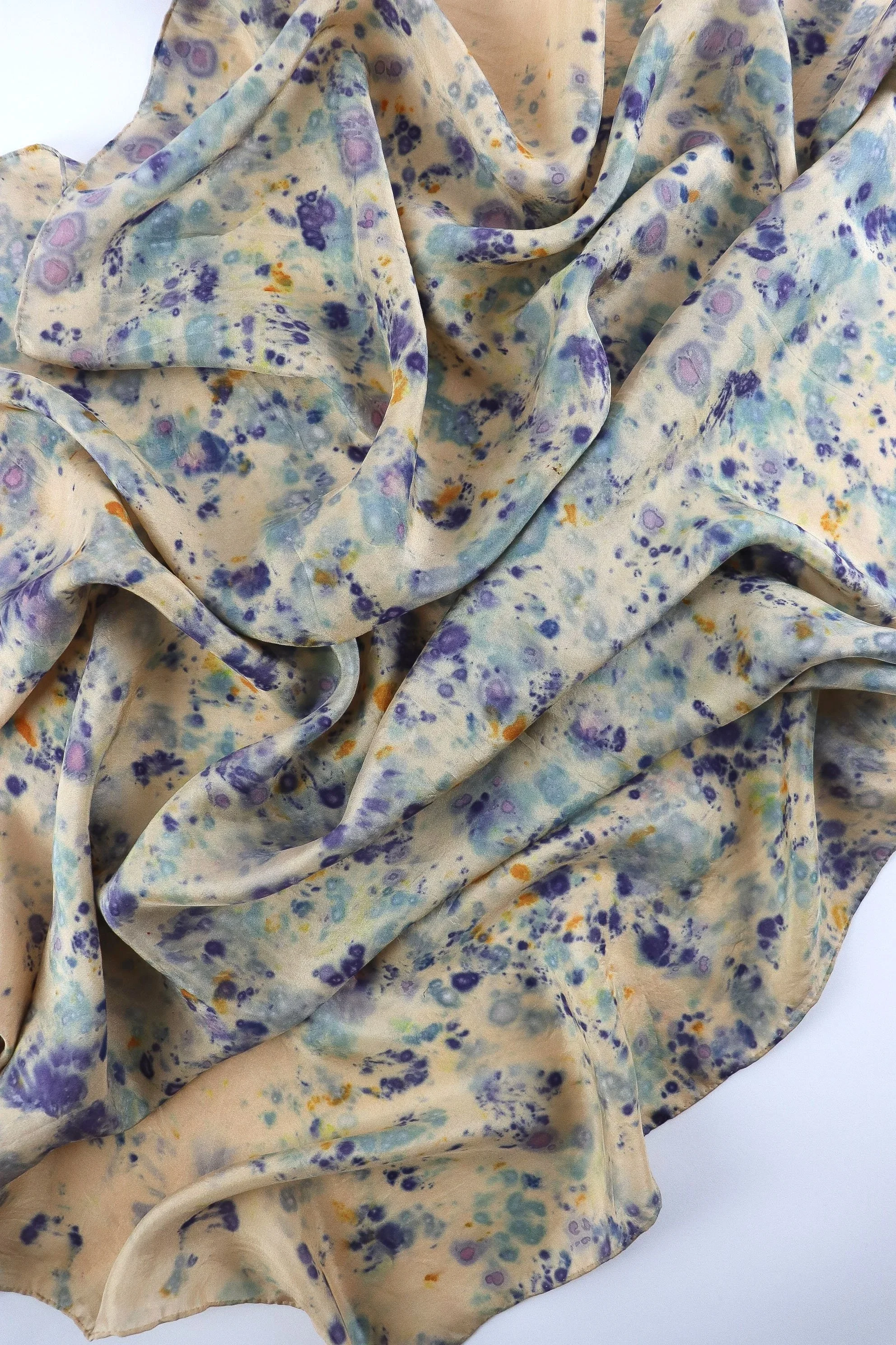Botanically Dyed Silk Scarf. Eco printed silk scarf.