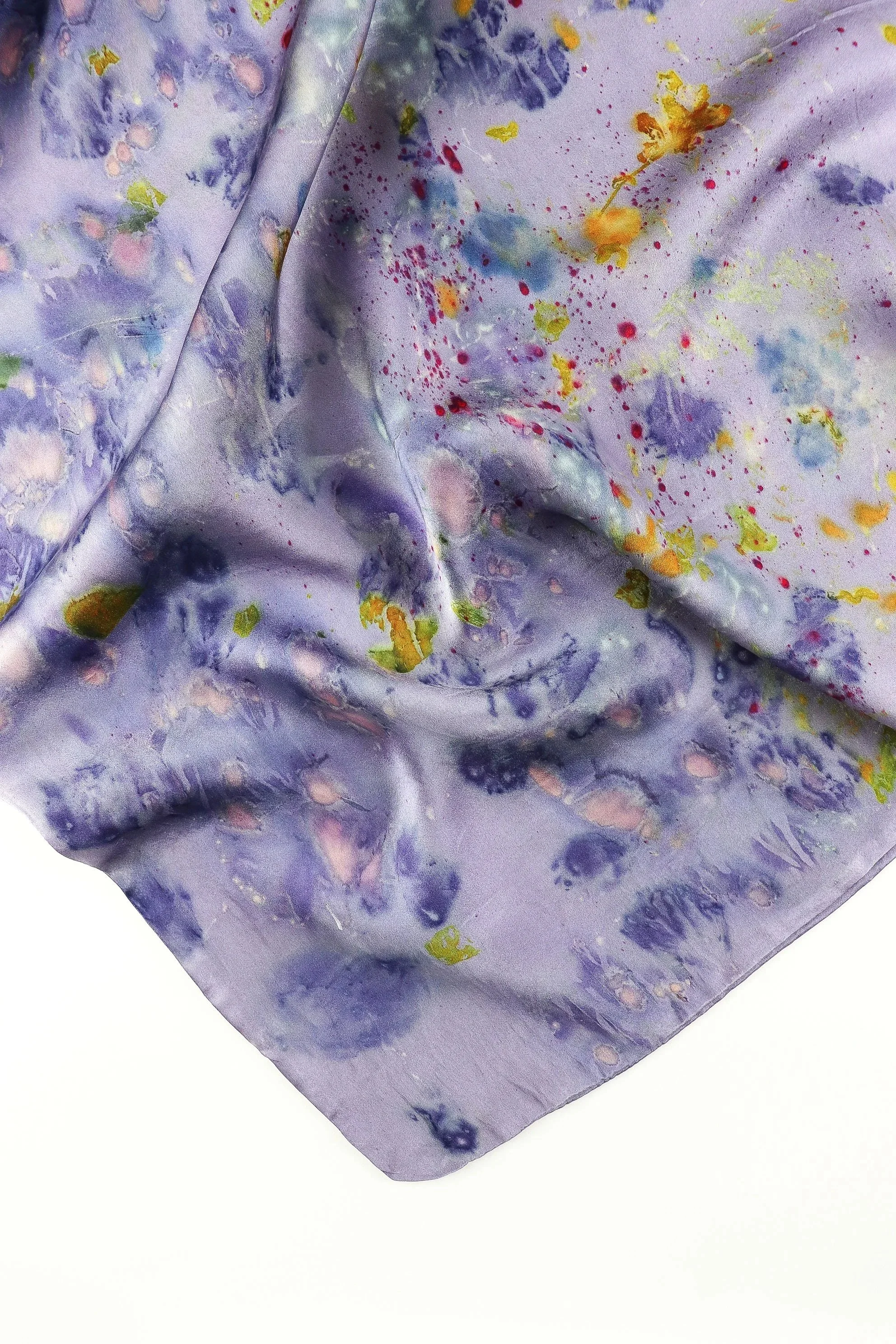 Botanically Dyed Silk Pillowcase eco printed with flowers. Mulberry silk pillowcase set of 2.
