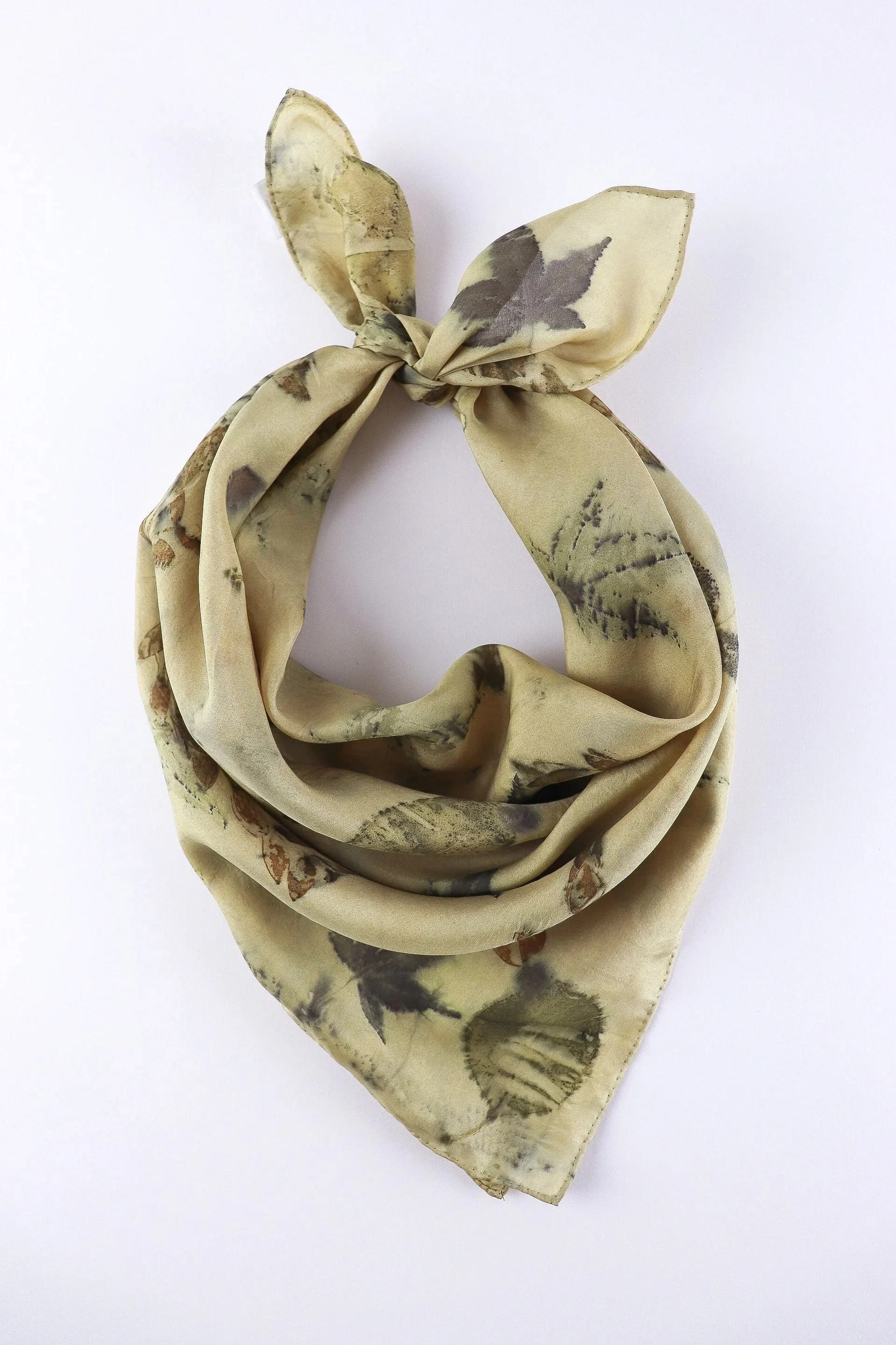 Botanically Dyed Silk Scarf. Eco printed silk scarf.