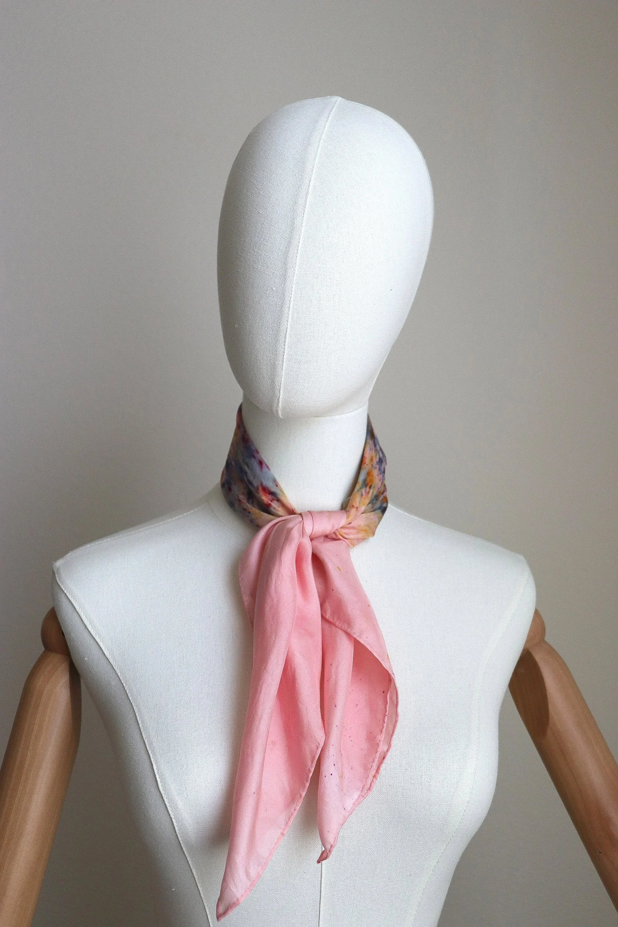 Botanically Dyed Silk Scarf. Eco printed silk scarf.