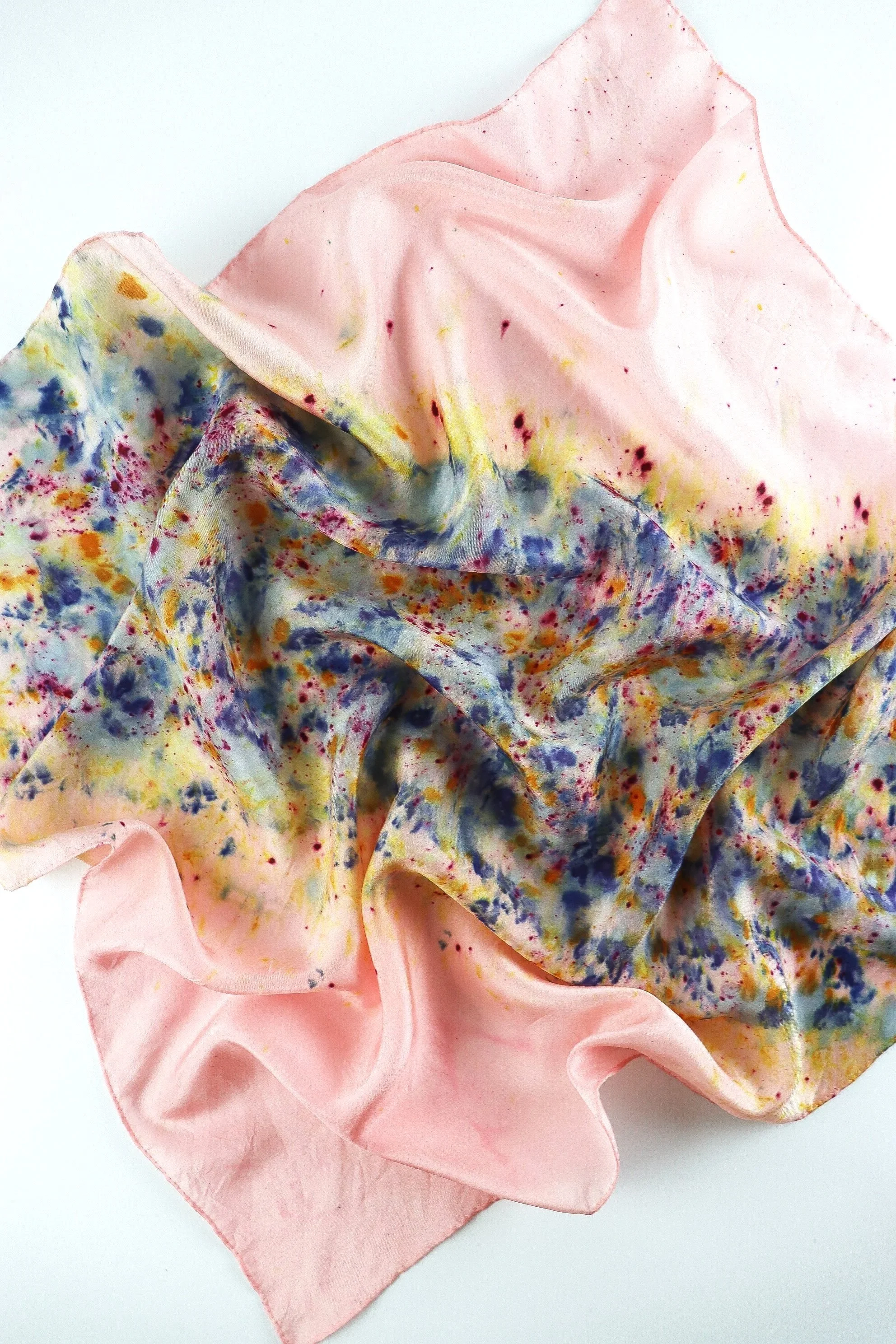 Botanically Dyed Silk Scarf. Eco printed silk scarf.