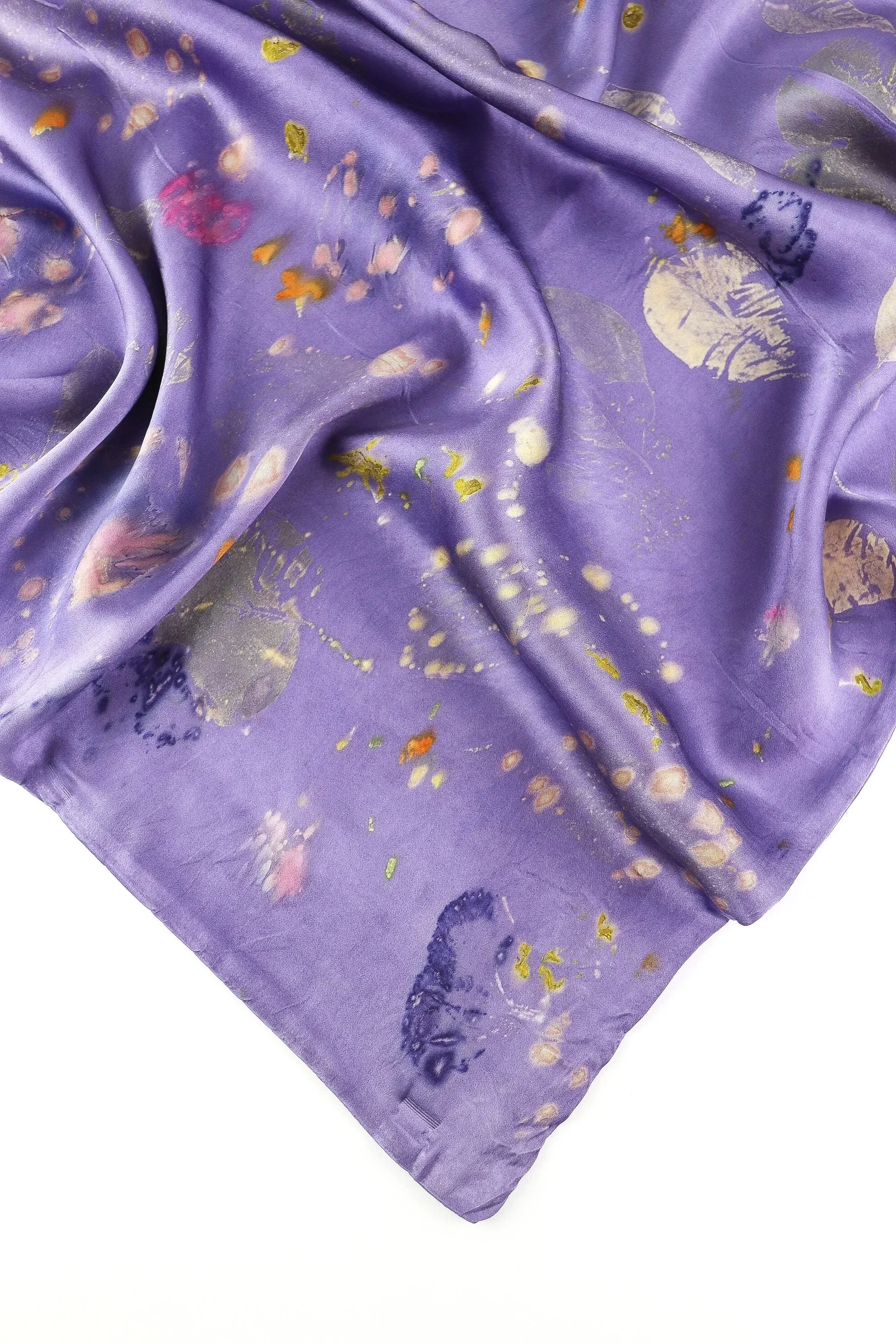 Botanically Dyed Silk Pillowcase eco printed with flowers. Mulberry silk pillowcase set of 2.