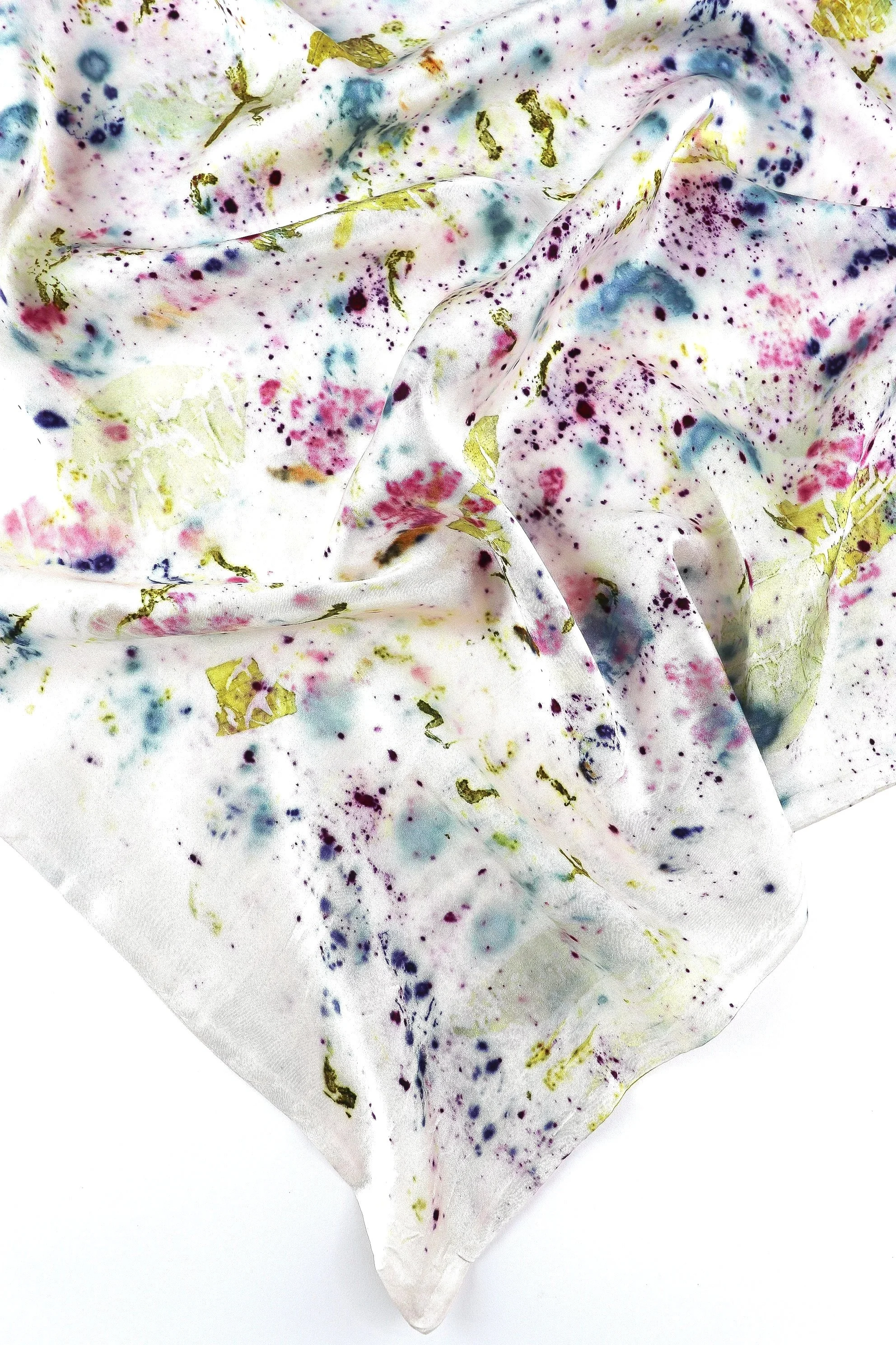 Botanically Dyed Silk Pillowcase eco printed with flowers. 100% Silk Charmeuse. One of a kind silk pillowcase. Silk Pillowcase near me. Plant dyed silk pillowcase in San Francisco Bay Area.