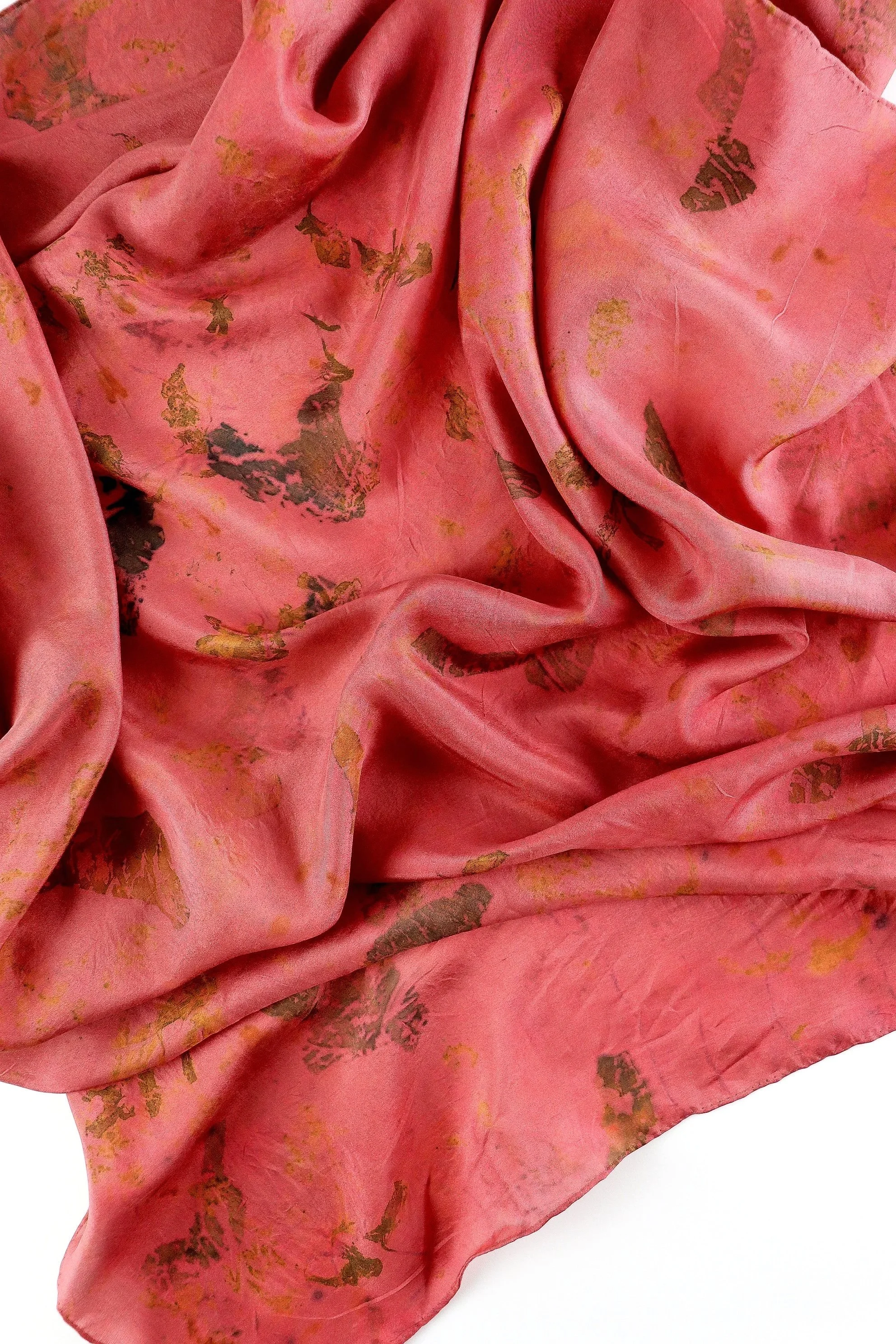 Botanically Dyed Silk Scarf. Eco printed silk scarf.
