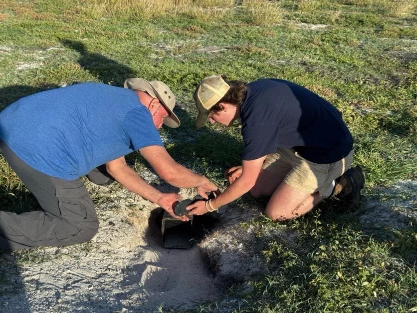 DJ and I setting up a trap.