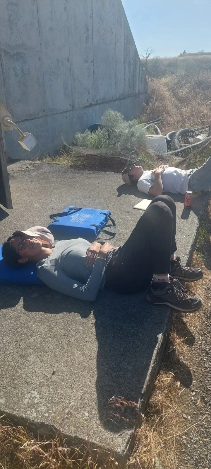 Mala and I trying out the latter half of "work hard, nap hard."