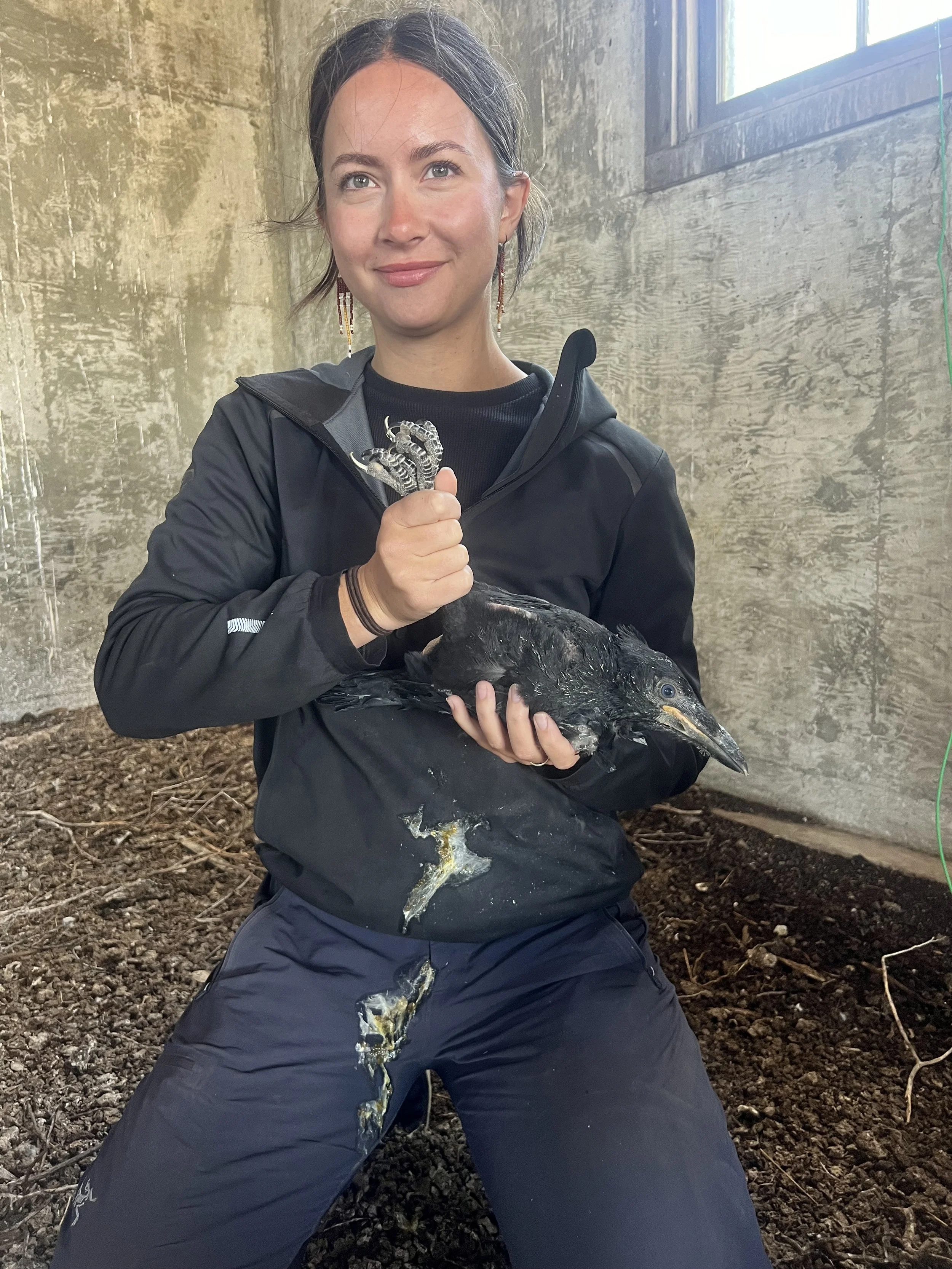 Solai, after receiving an unwelcomed gift from a Raven chick. 