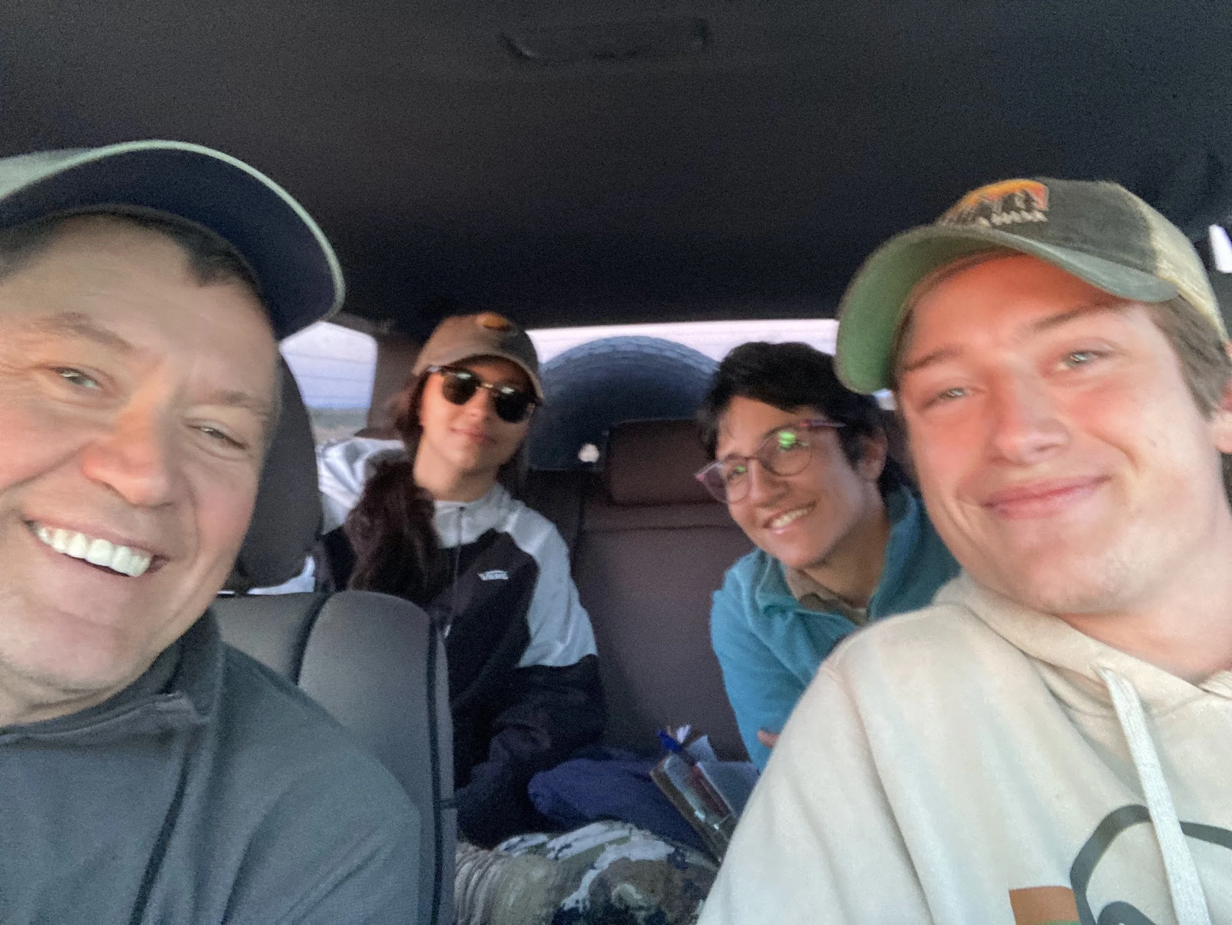 Dries, Gabriela, Anahi, and I enjoying the sunset. 