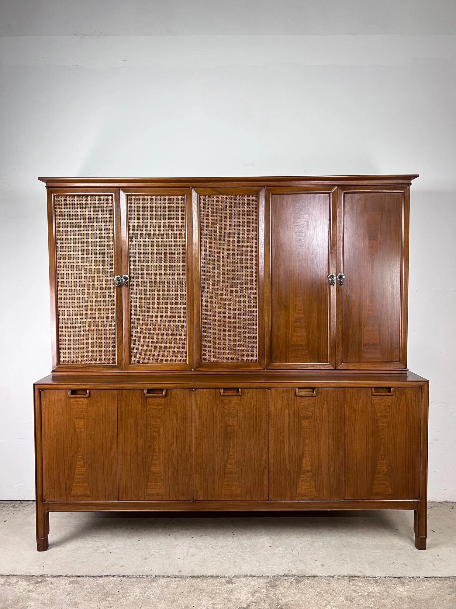 Mid Century 2pc China Cabinet John Stuart for Janus Collection by