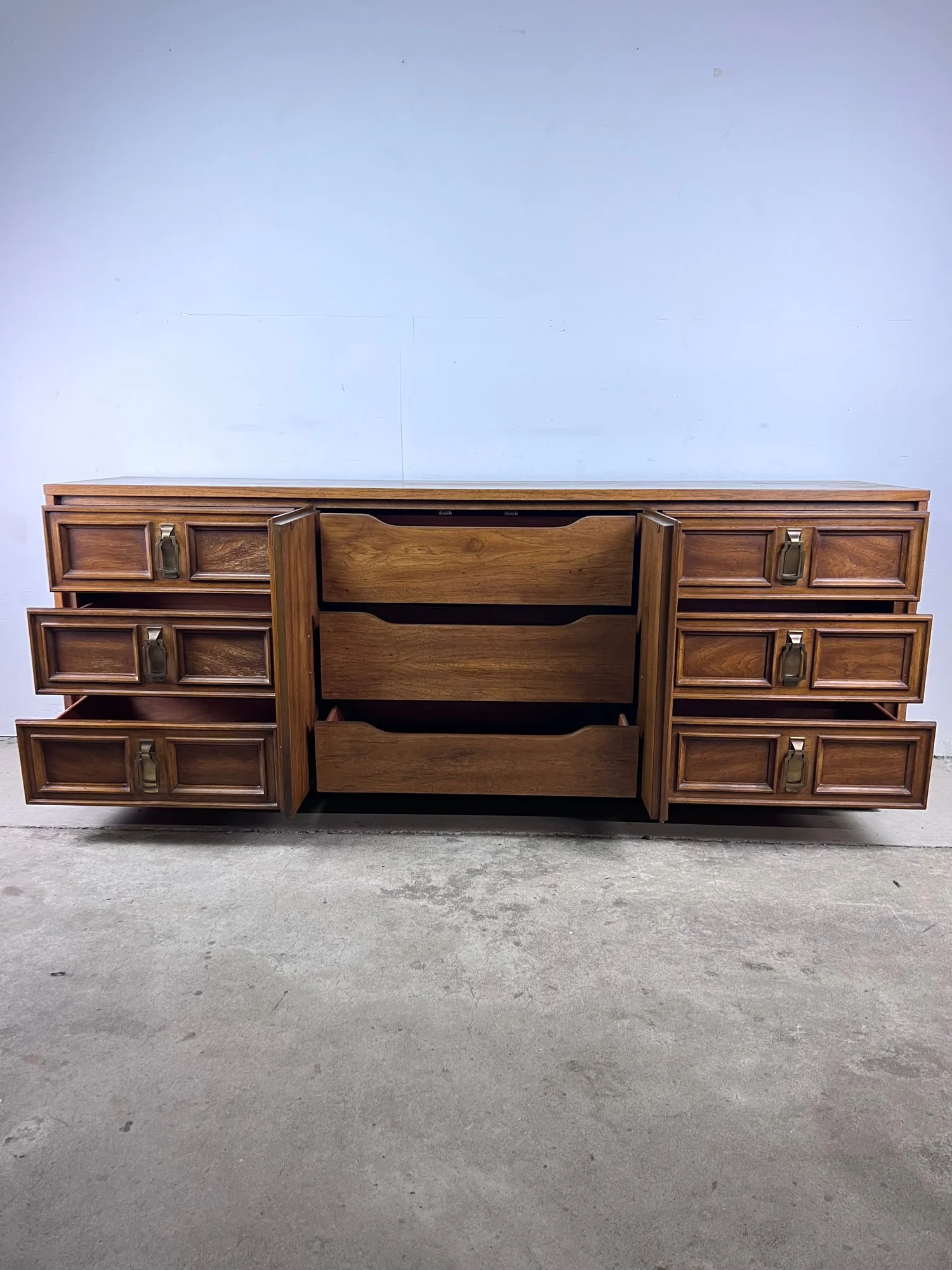 Mid Century Spanish Revival Lowboy Dresser by Stanley  APV Modern