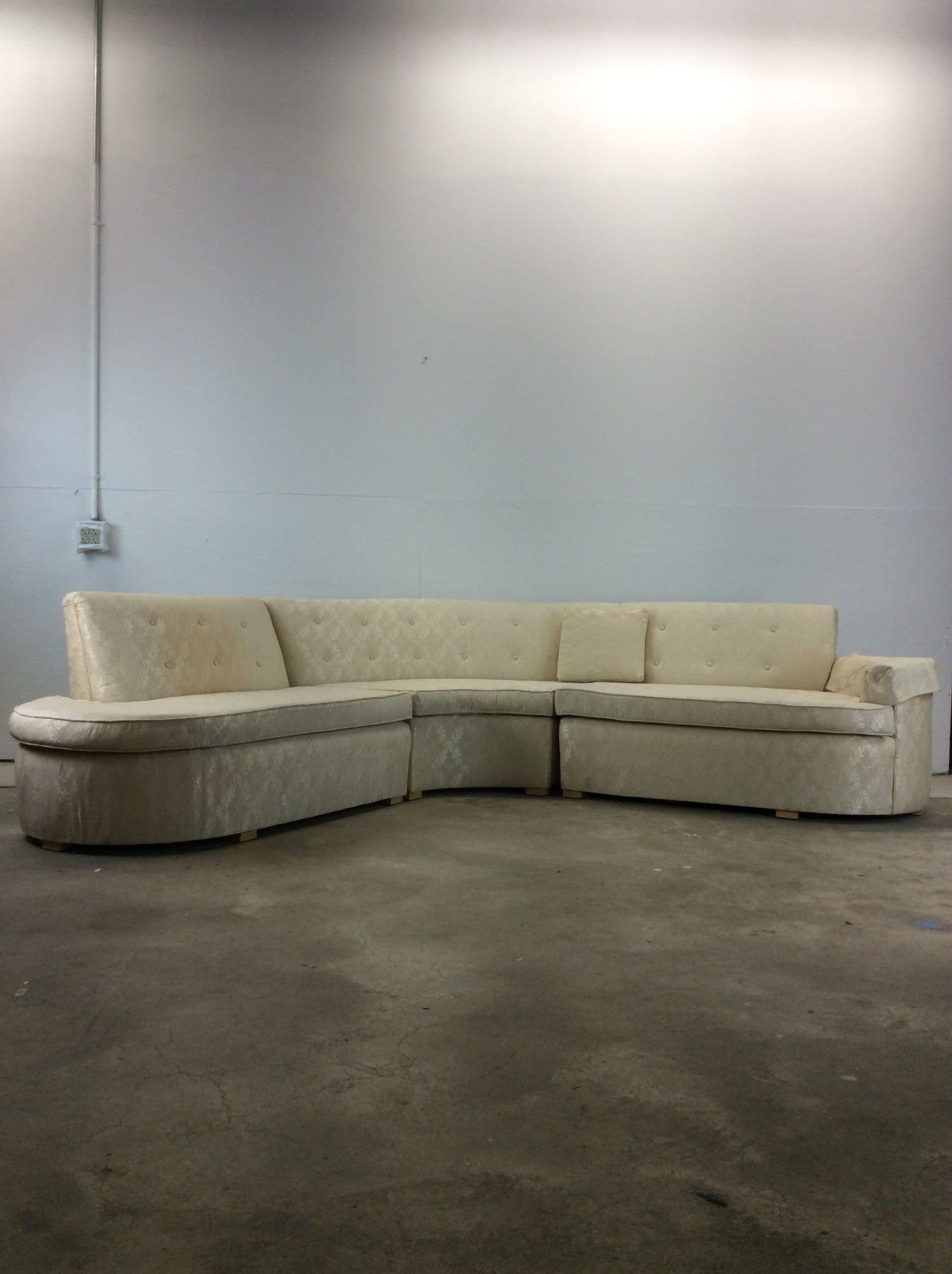Mid Century Modern 3pc Sectional Sofa with Vintage Upholstery