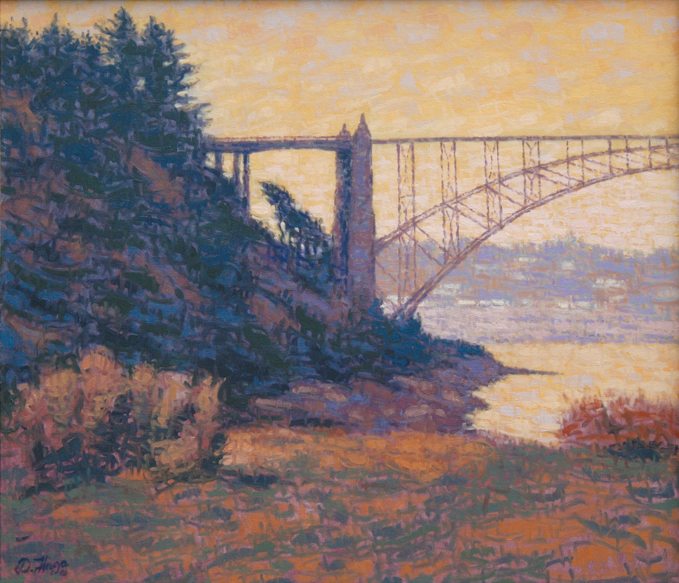 'VIEW OF YAQUINA BRIDGE' 28X32 oil t .jpg