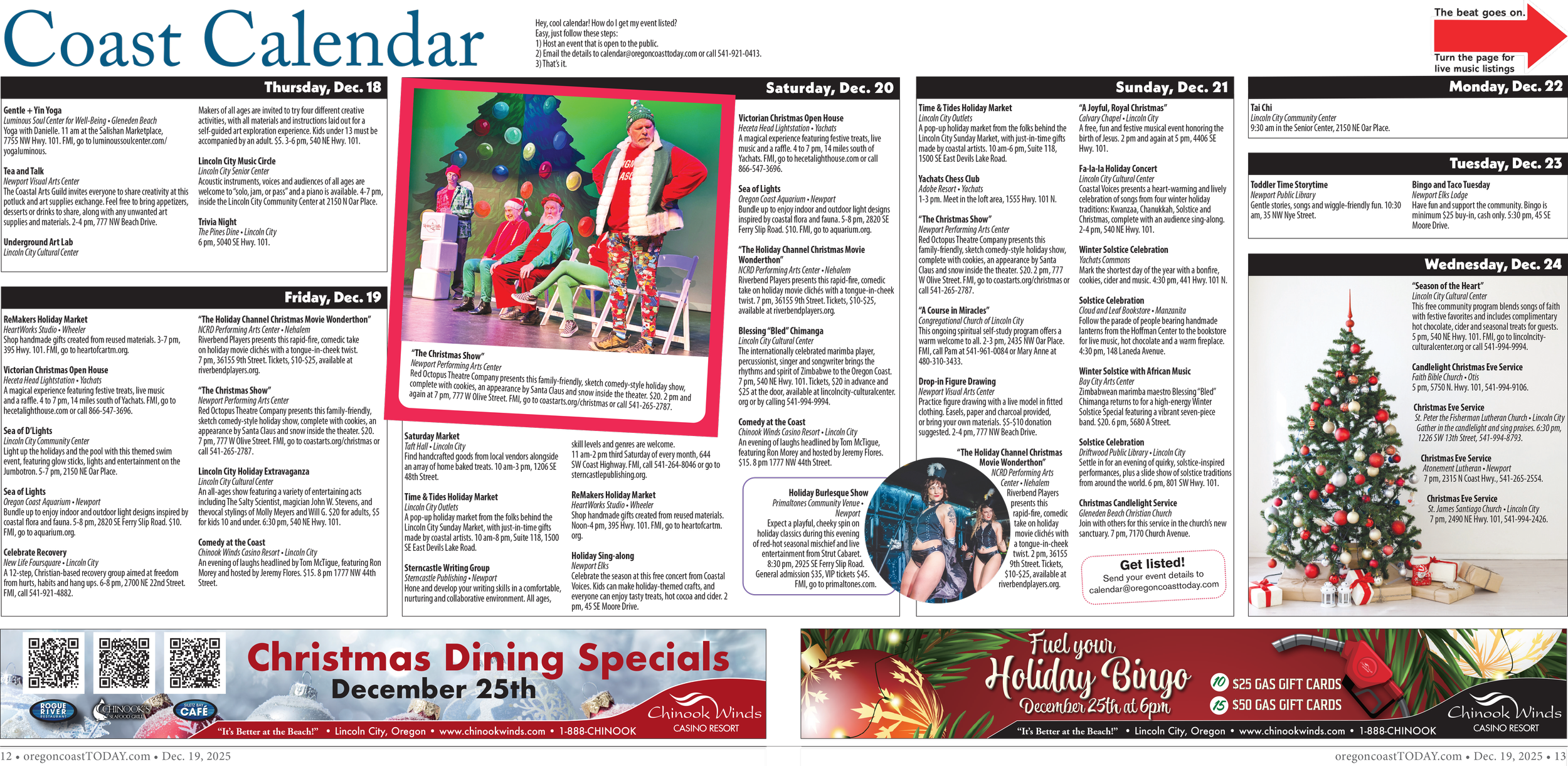 Coast Calendar: Dec. 18-24