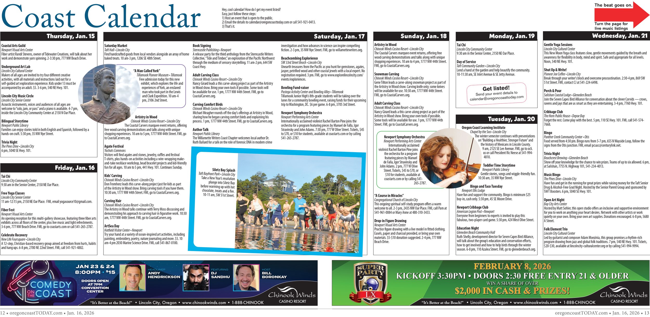 Coast Calendar • Jan. 15-21