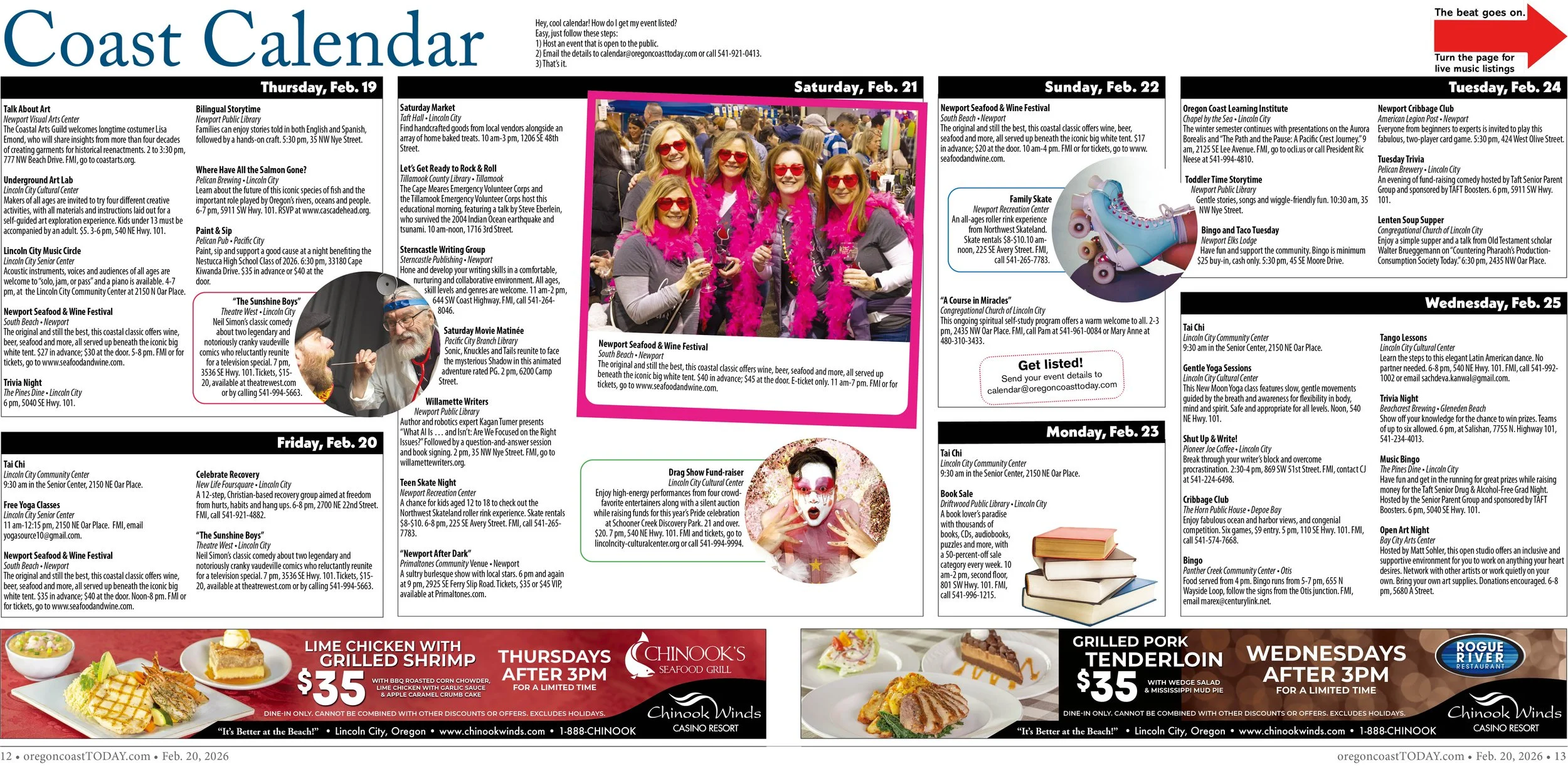 Coast Calendar: Feb. 19-25