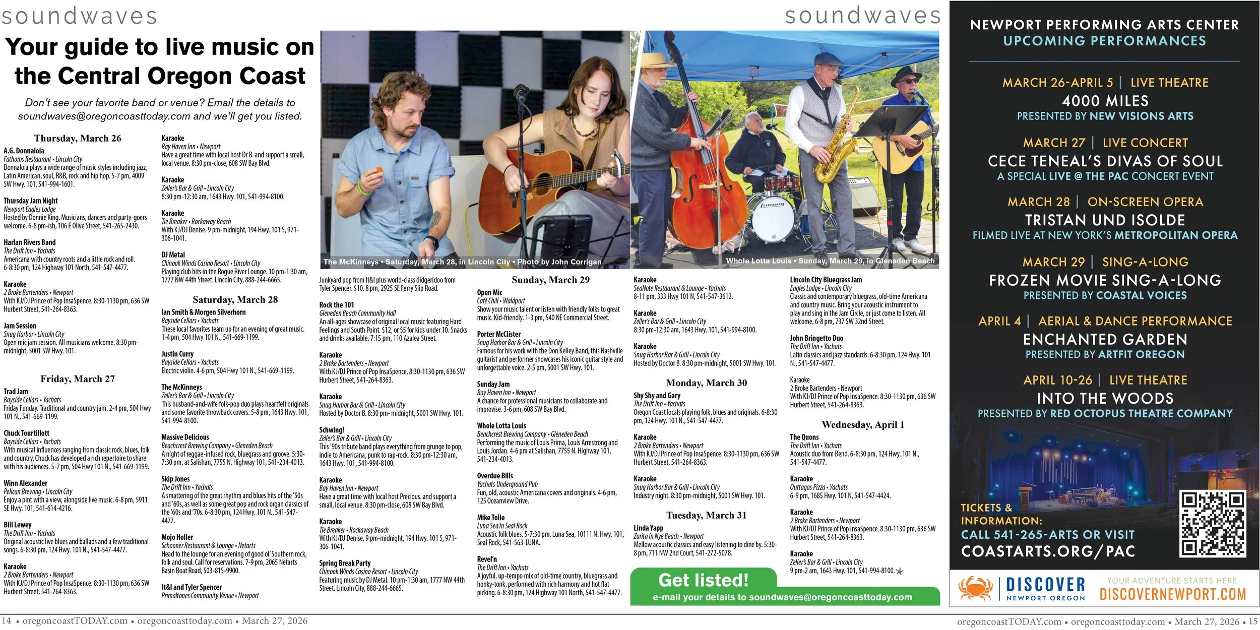 Live Music: March 26-April 1