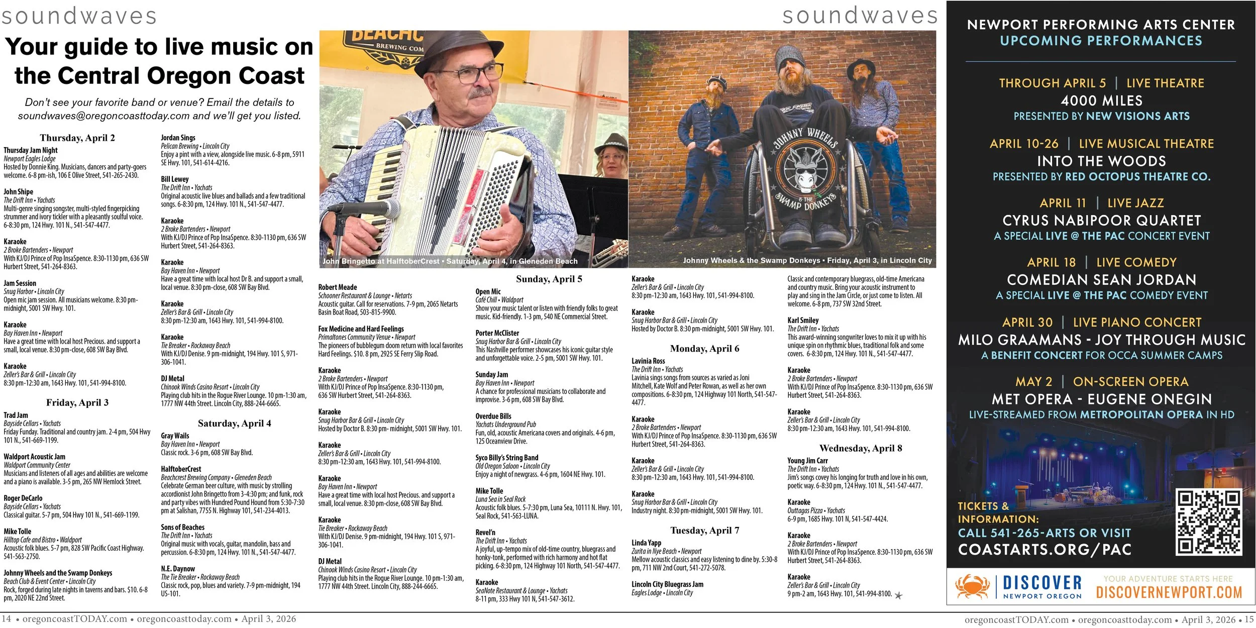 Live Music: April 2-8