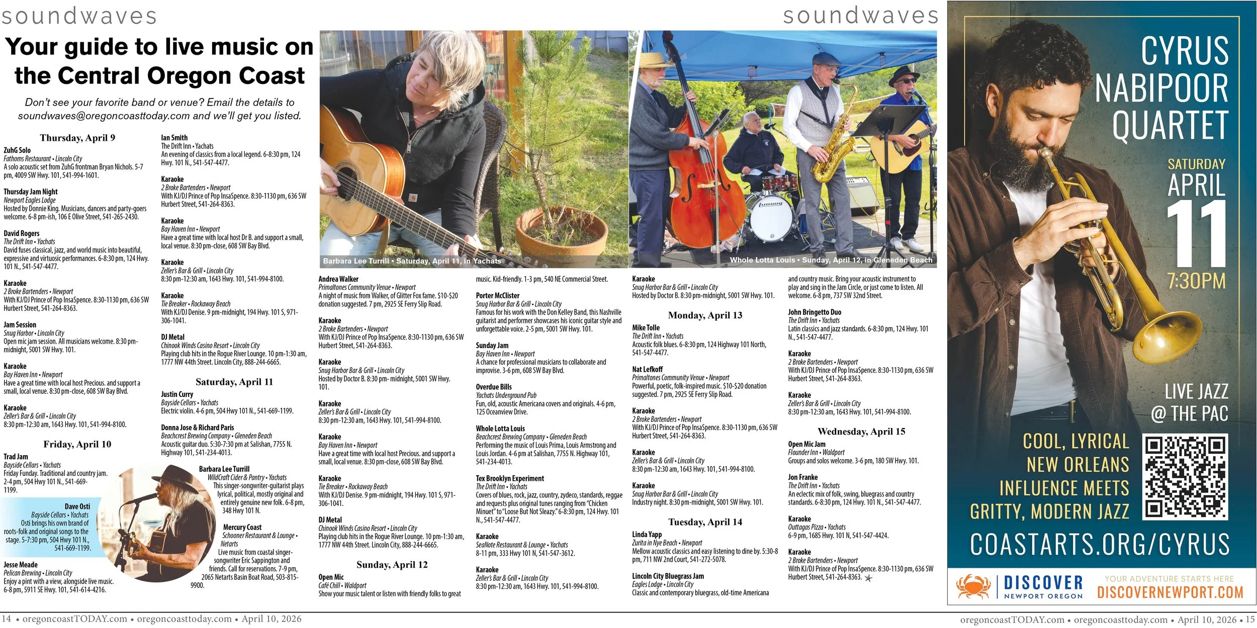 Live Music: April 9-15