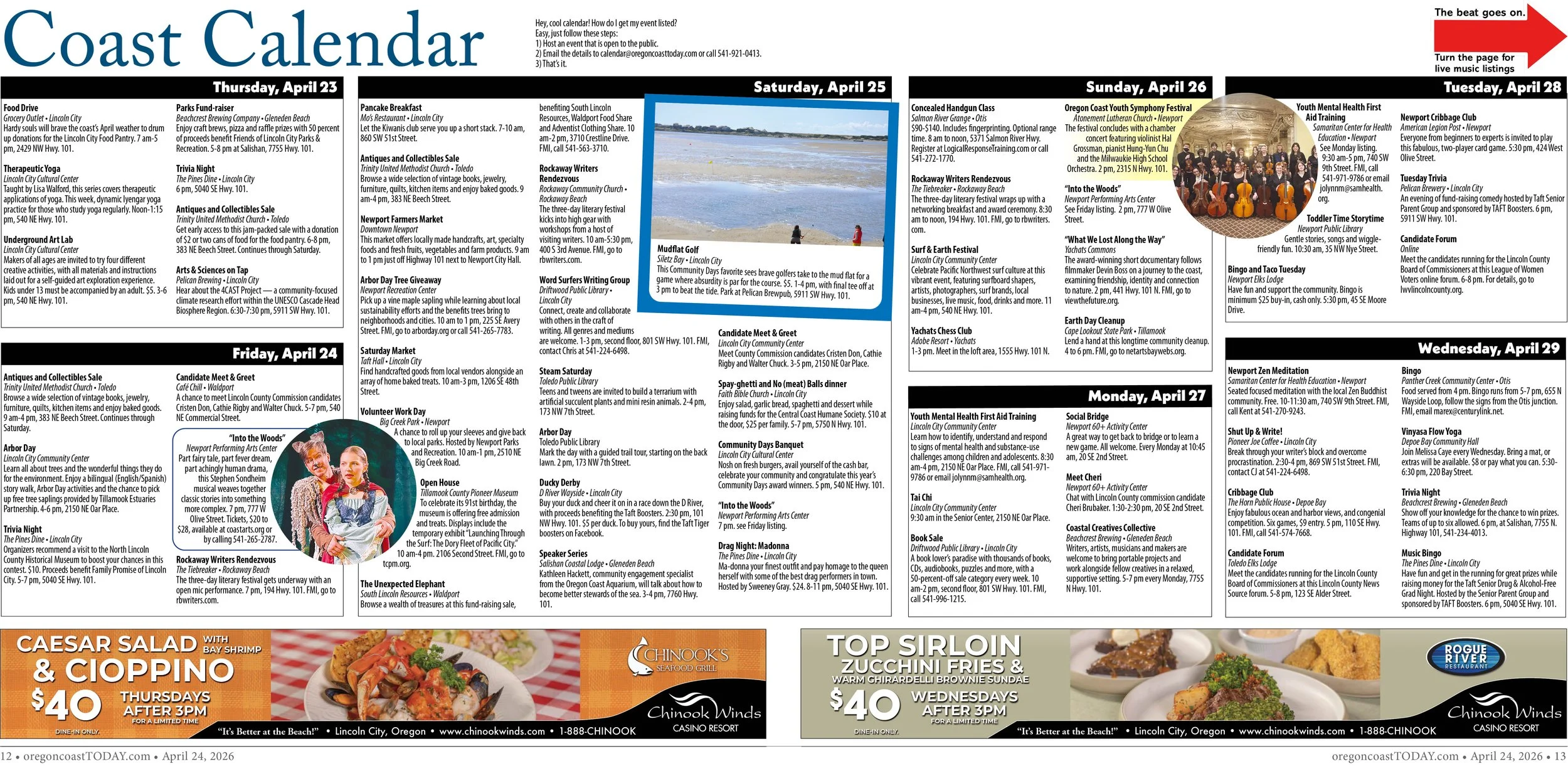 Coast Calendar: April 23-29