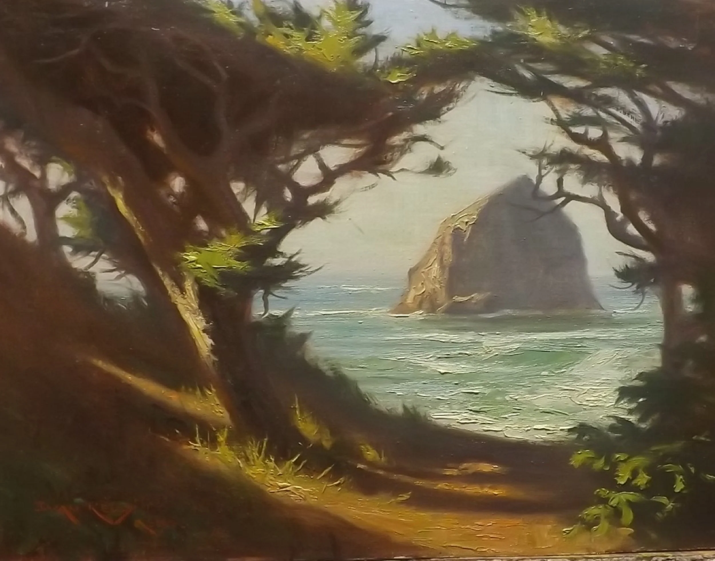 Haystack Rock from Atop Cape Kiwanda 12x16 (2).JPG