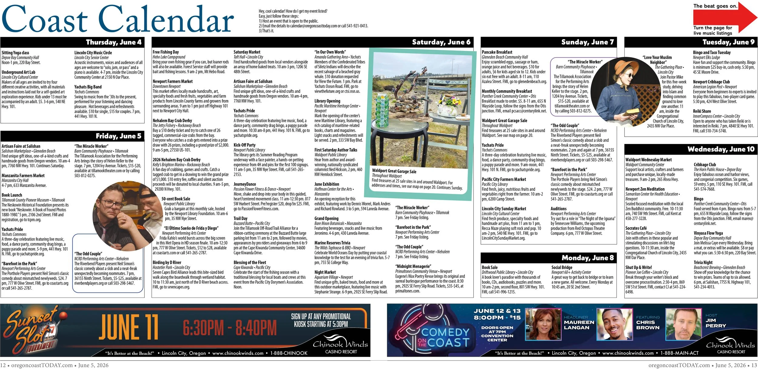 Coast Calendar: June 4-10