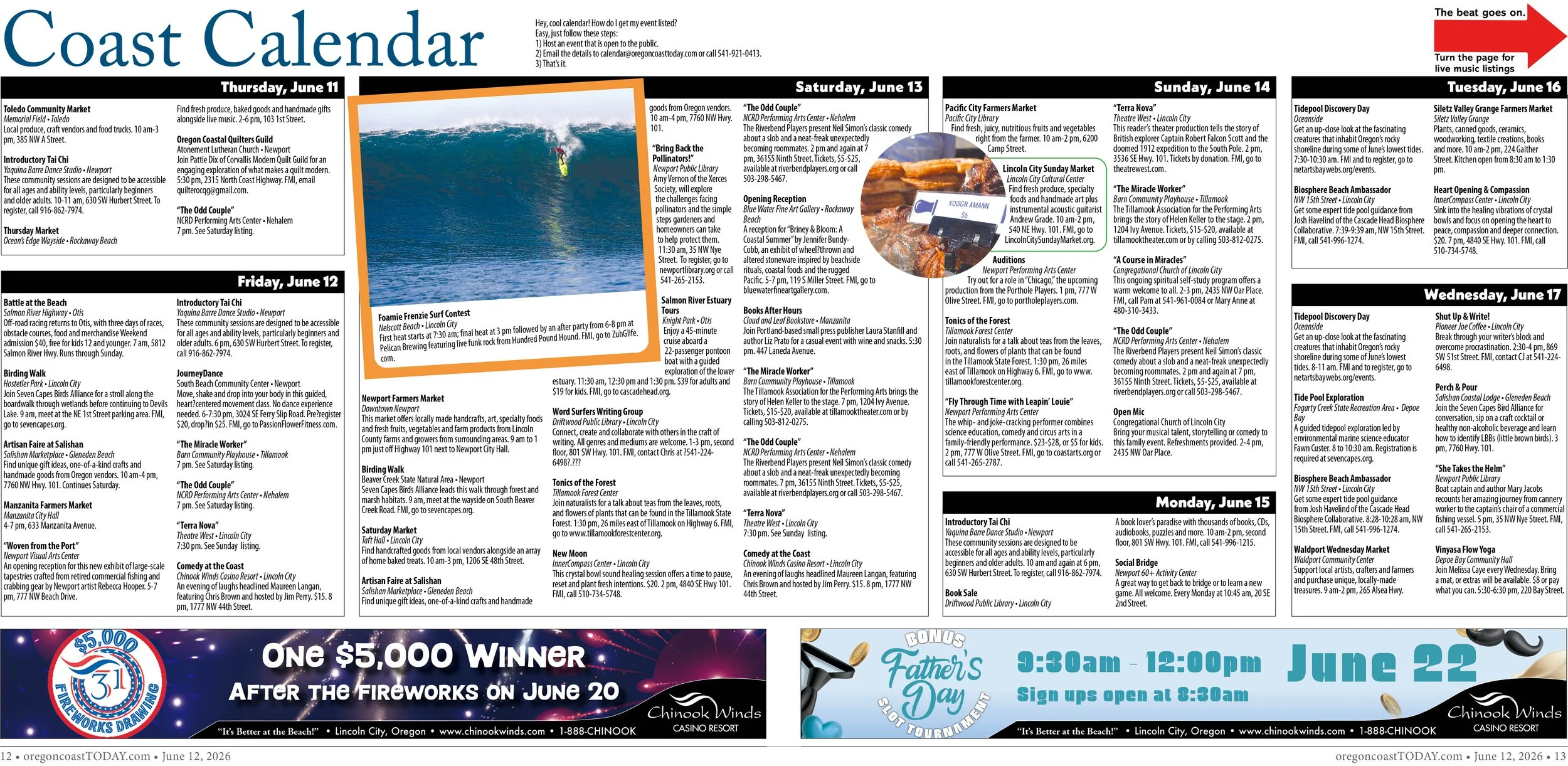 Coast Calendar: June 11-17