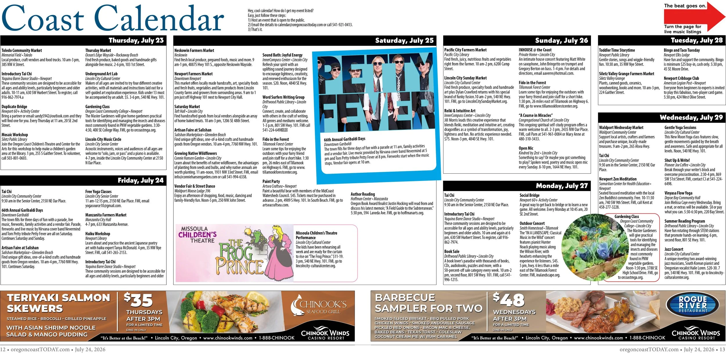 Coast Calendar: July 23-29
