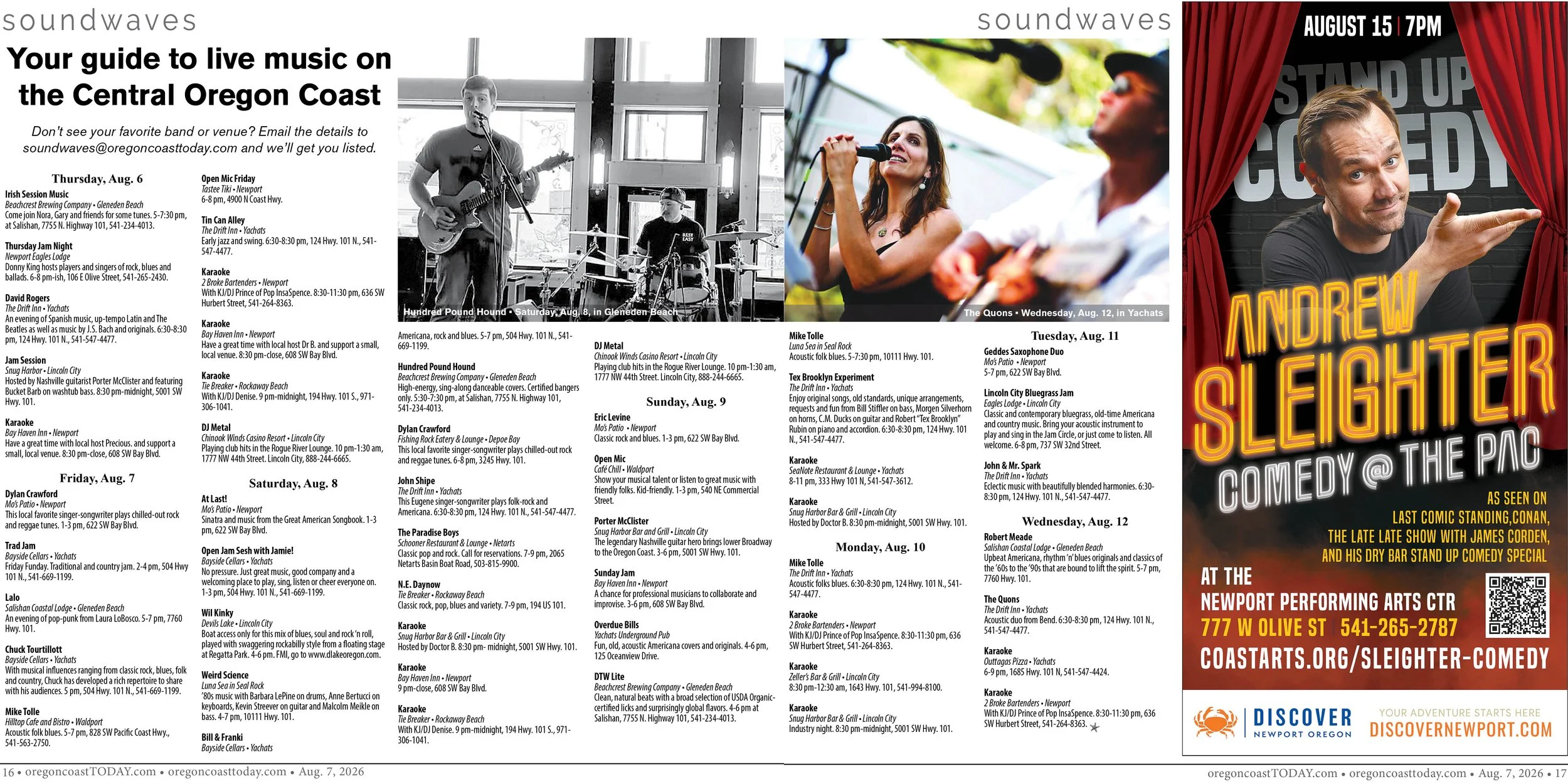 Live Music, Aug. 6-12