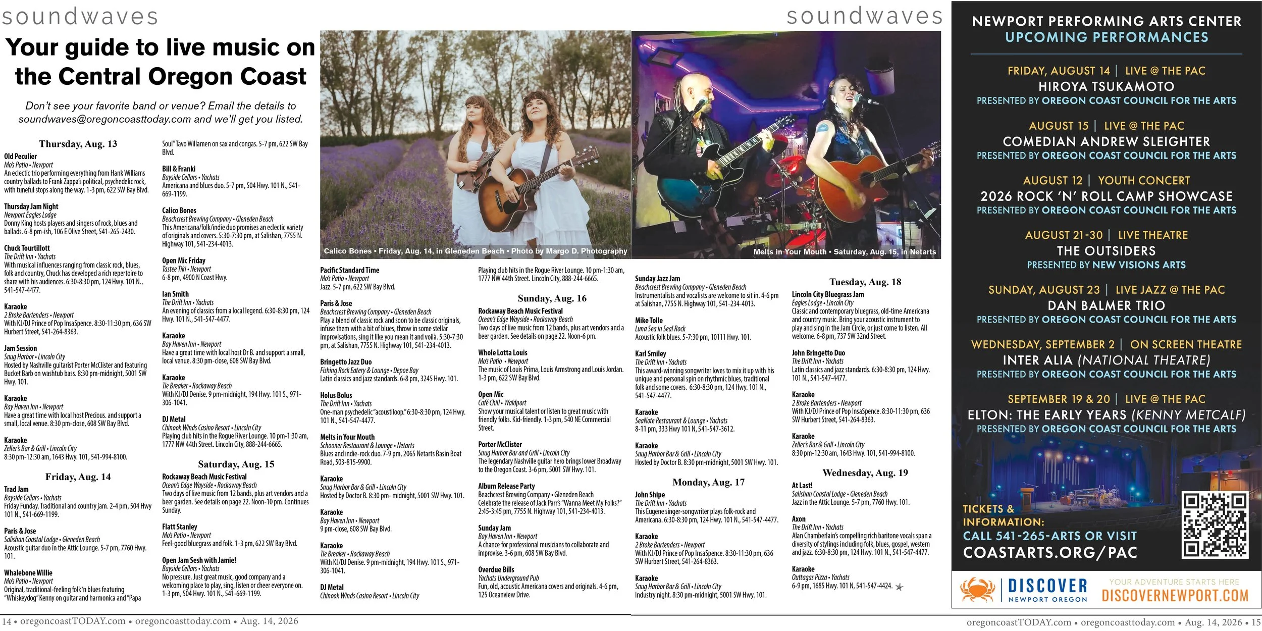 Live Music, Aug. 13-19