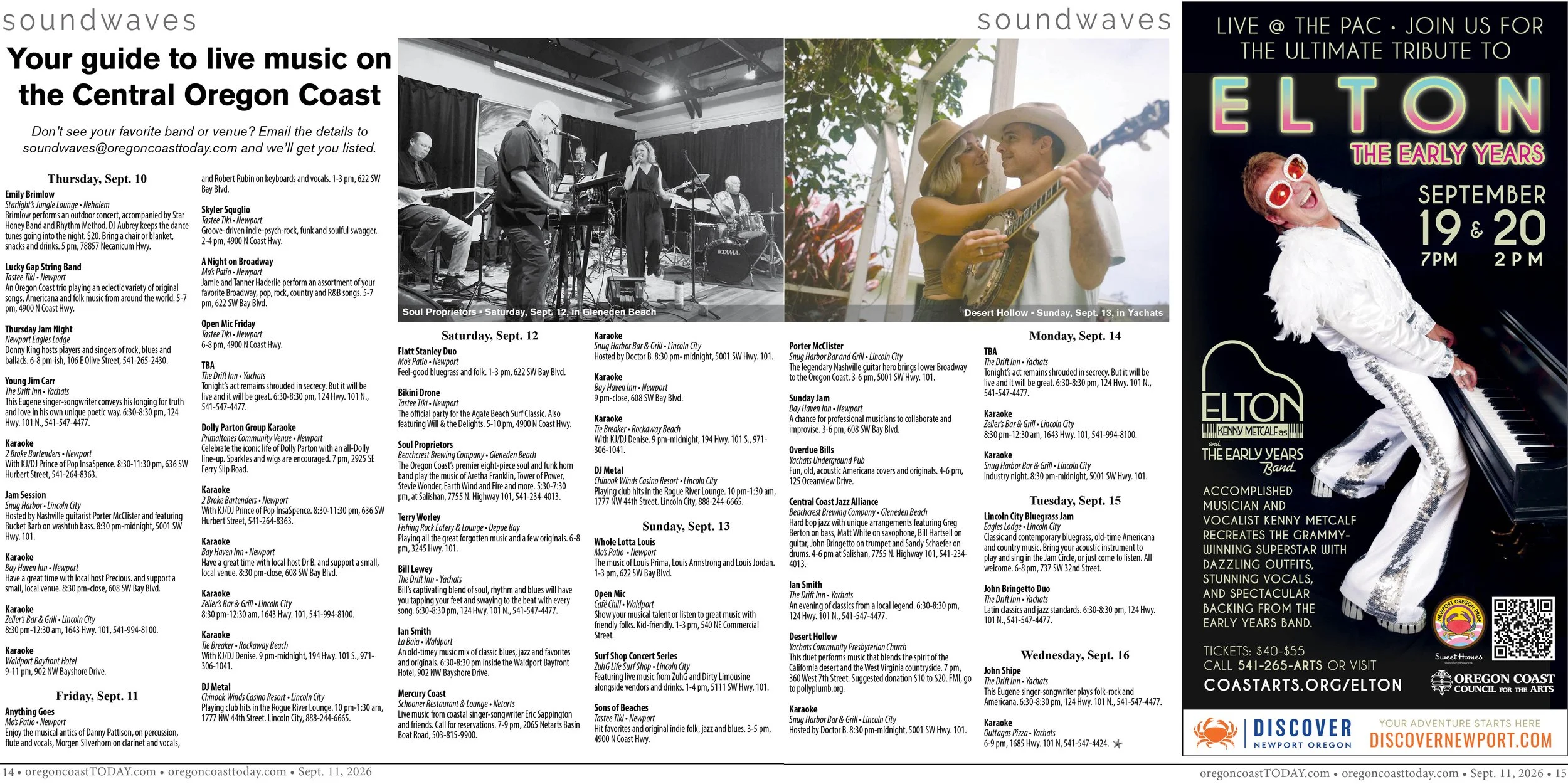Live Music, Sept. 10-16