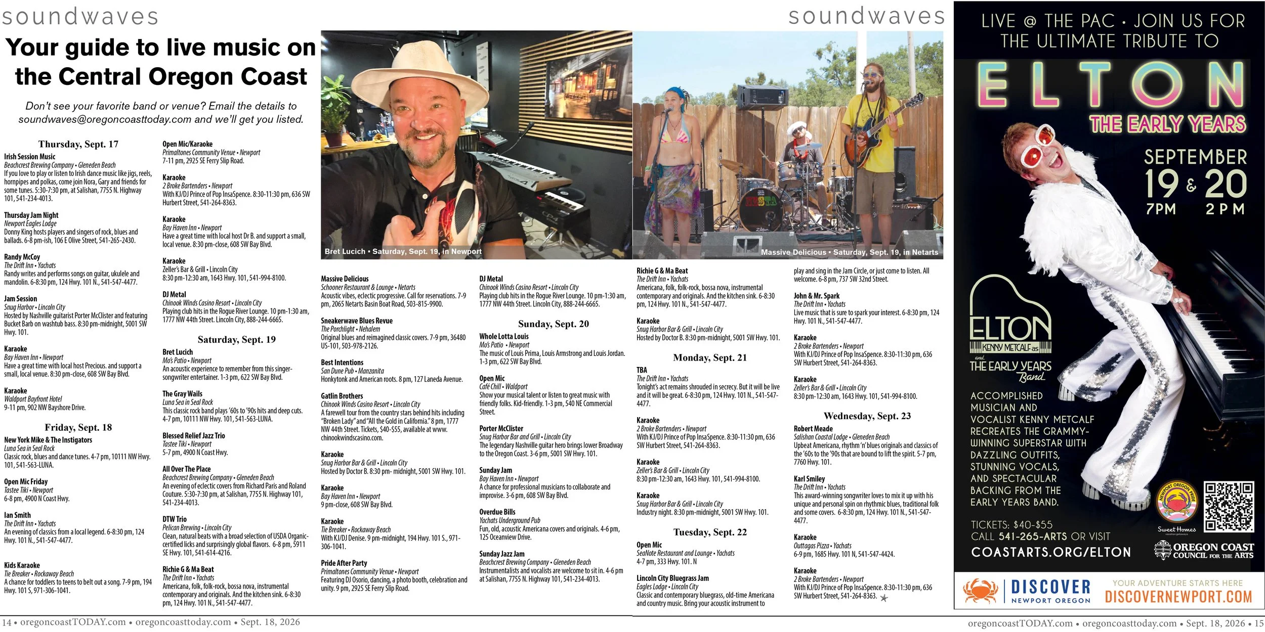 Live Music, Sept. 17-23